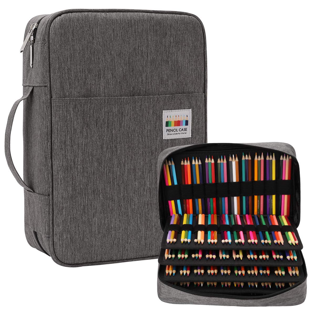 JAKAGO 304 Slots Colored Pencil Case Large Capacity Storage Bag for Artist Painter Multi-Functional