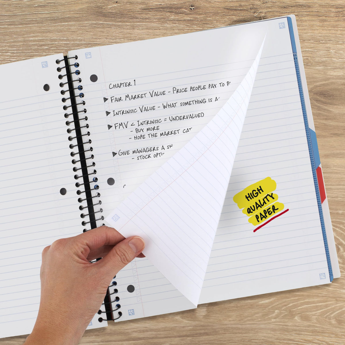 Five Star Advance Spiral Notebook + Study App, 3 Subject, College Ruled Paper, 8-1/2" x 11", 150
