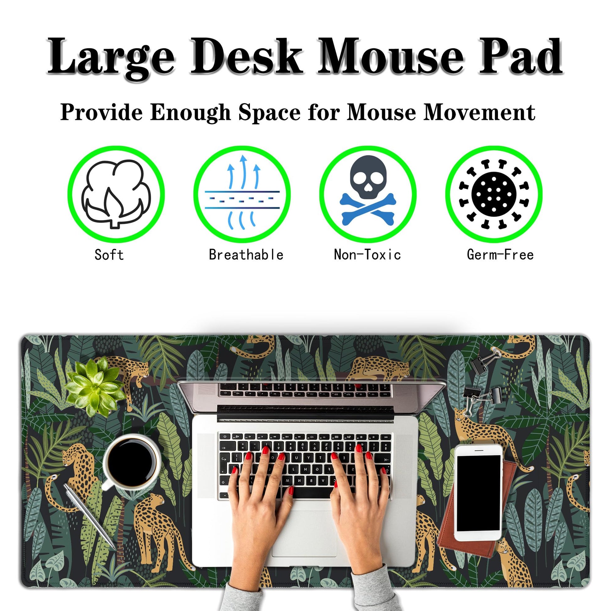 Samgula Extra Large Mouse Pad Yellow Green Office Desk Mats Gaming Mousepad Ga Mouse Pad Non-Slip