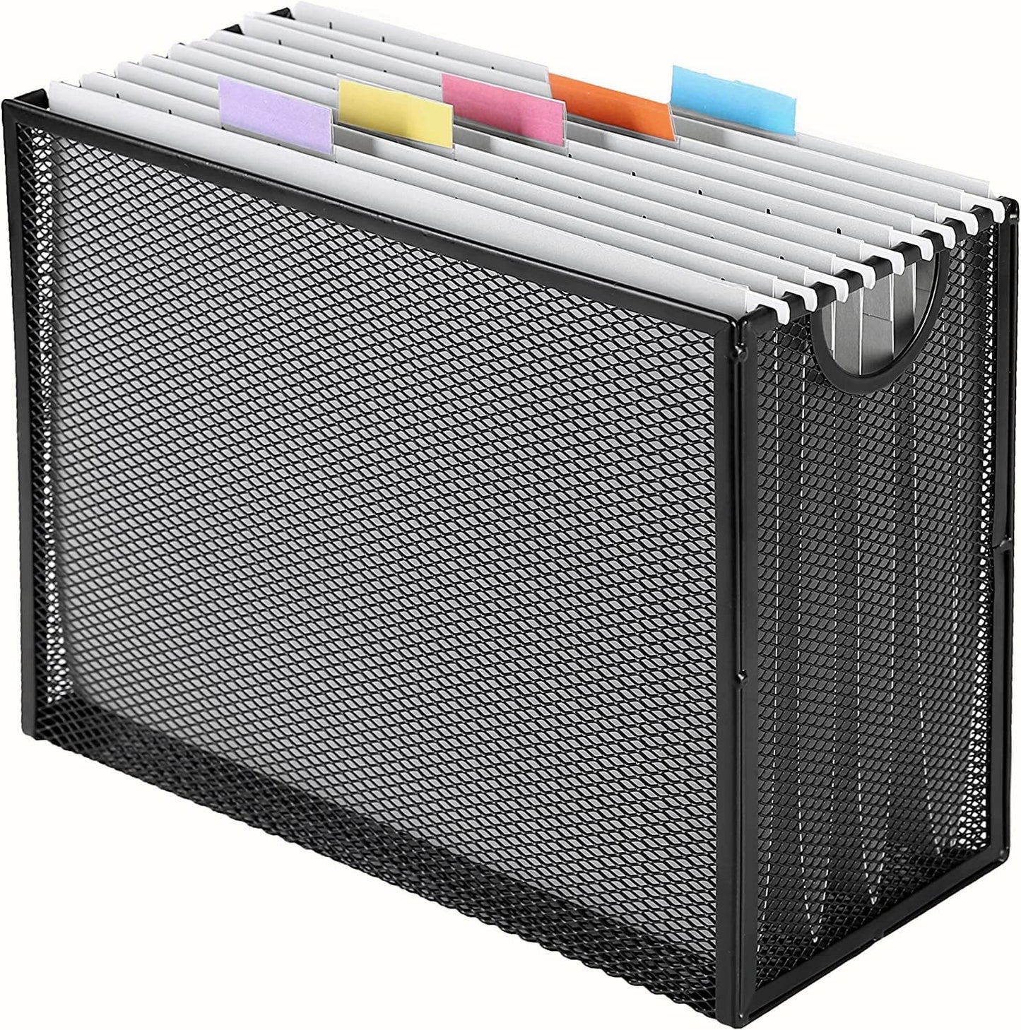 Sinboun Hanging File Organizer Includes 5 Hanging Folders for Office, Black