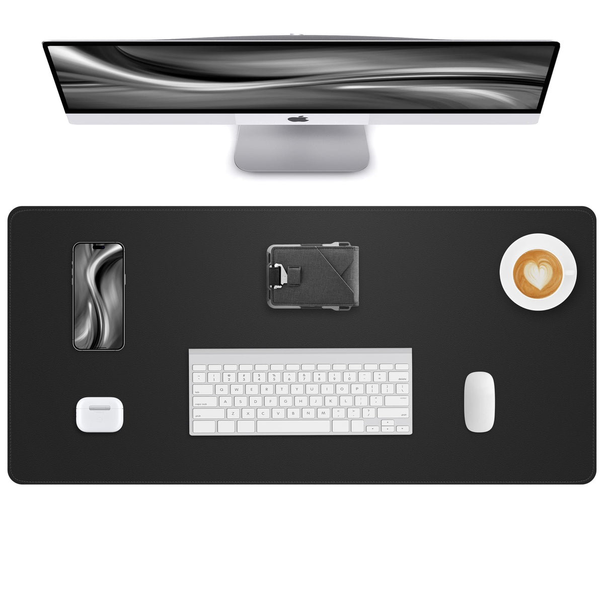Leather Desk Pad Protector - 48" x 17" Non-Slip PU Leather Large Mouse Pad, Waterproof Desk Blotter