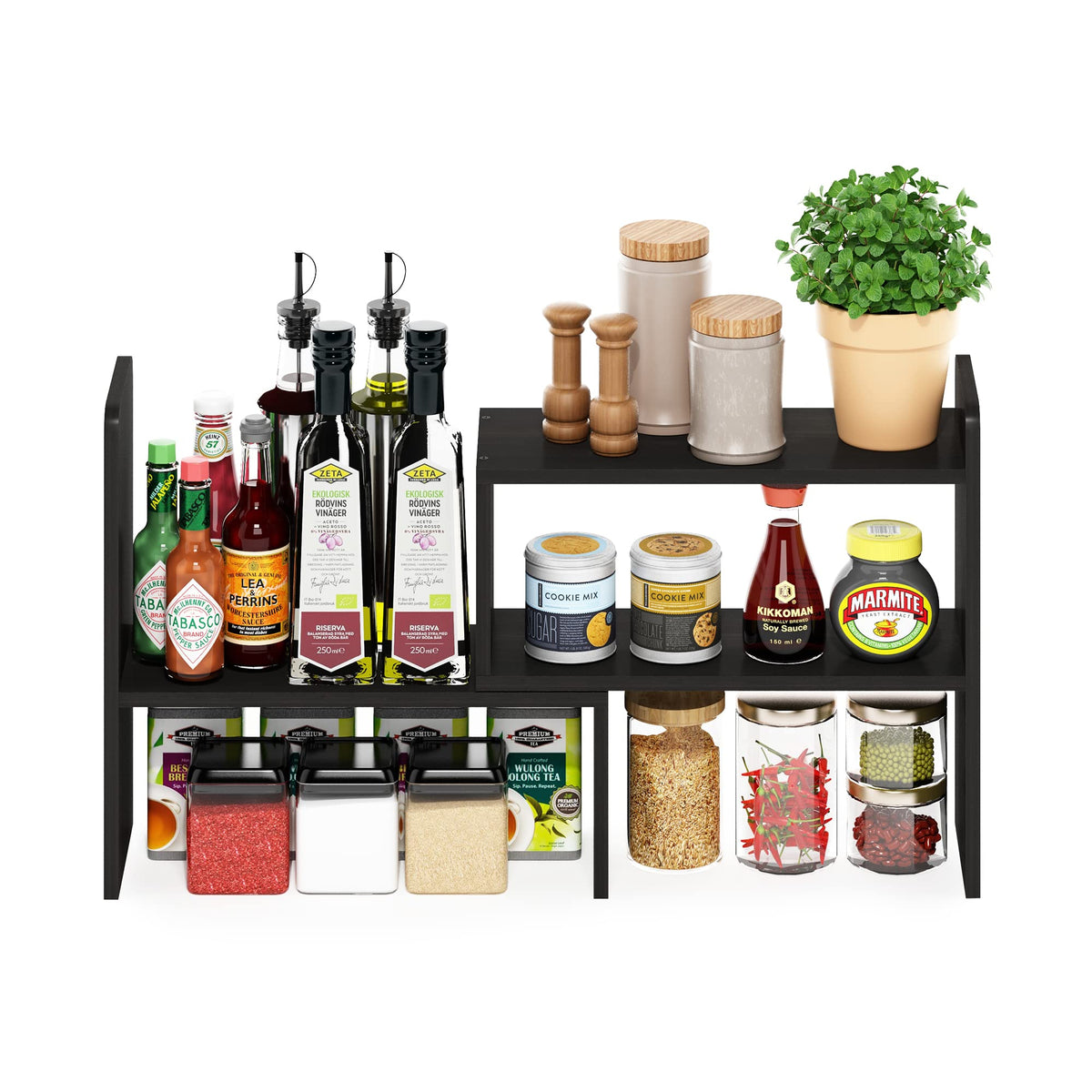Furinno Classic Desktop Organizer Storage Rack Adjustable Free Style Rotation Display Bookshelf