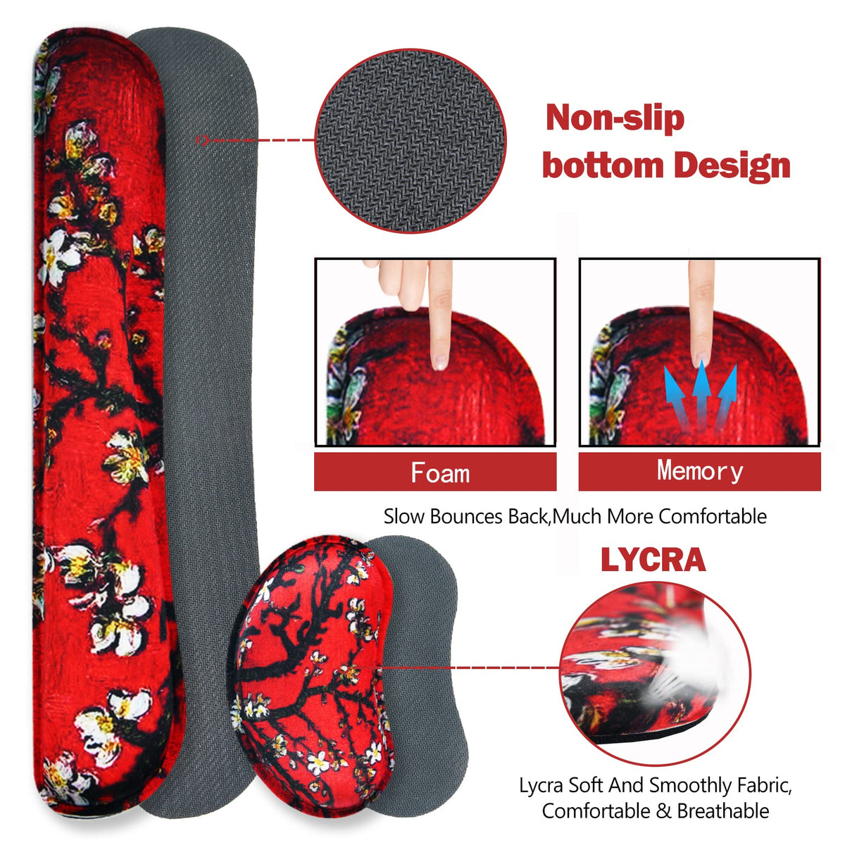ARTSO Large Gaming Mouse Pad, Keyboard Wrist Rest Pad & Wrist Support Mousepad Set, Stitched Edge
