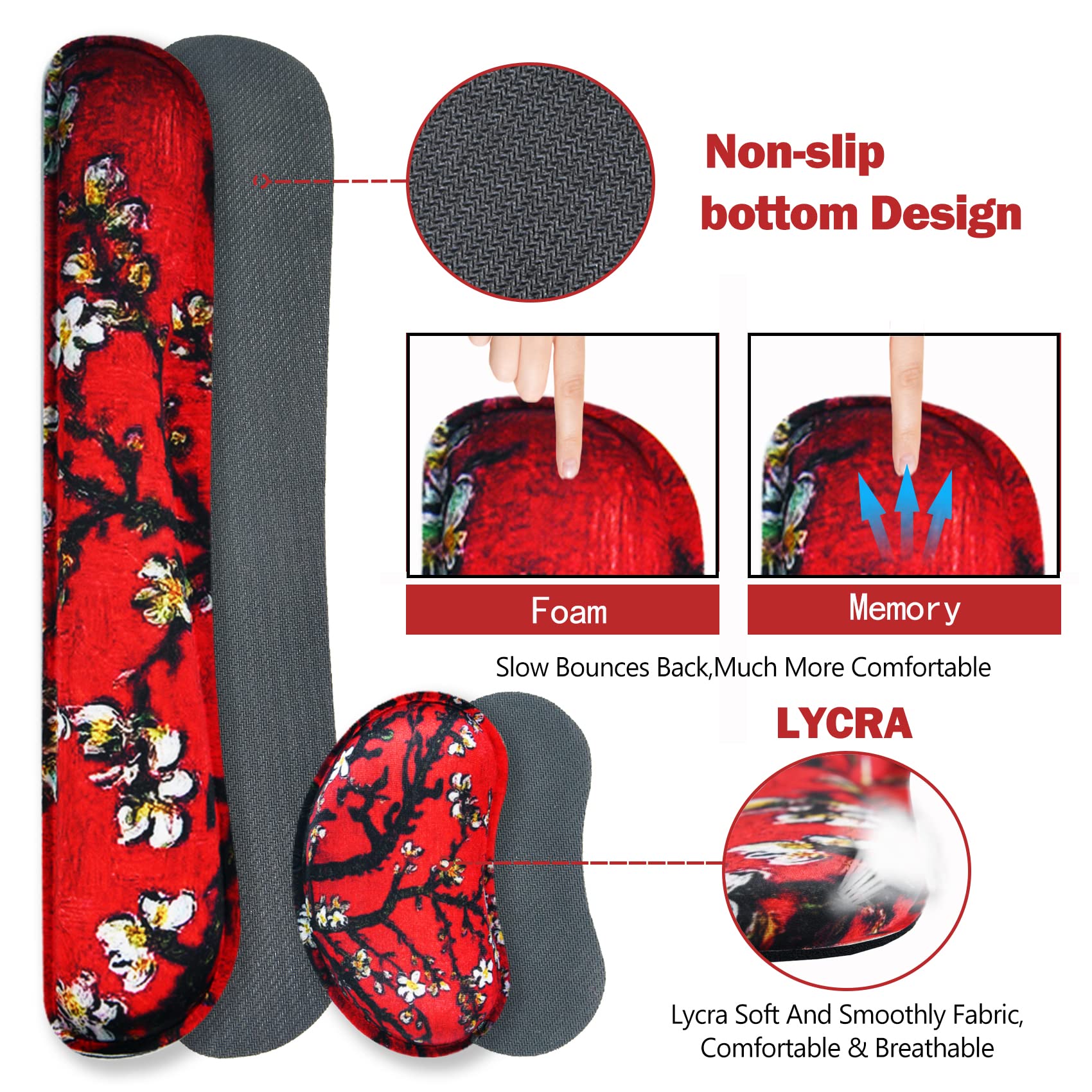 ARTSO Large Gaming Mouse Pad, Keyboard Wrist Rest Pad & Wrist Support Mousepad Set, Stitched Edge