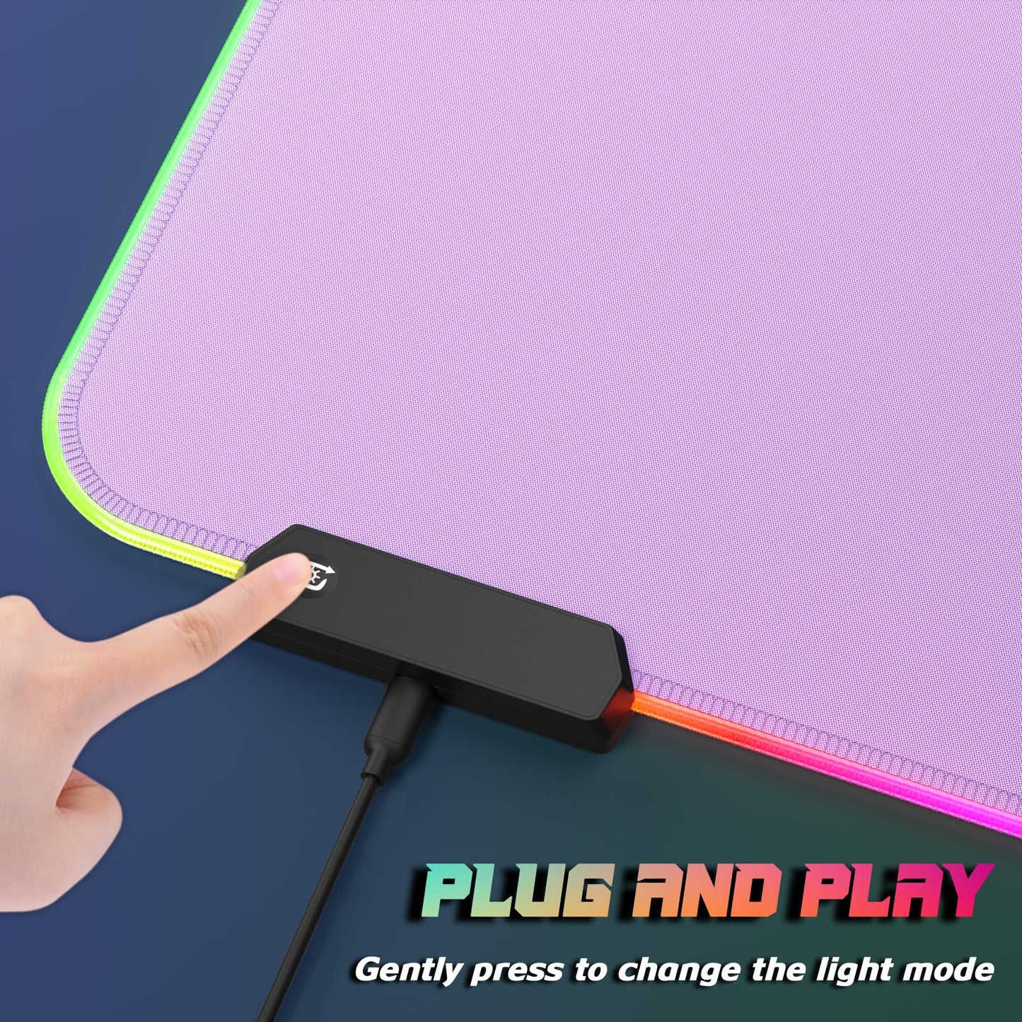 ITNRSIIET RGB Gaming Mouse Pad, Full Desk XL Extended Large Gaming Mousepad, 12 Lighting Modes 30%