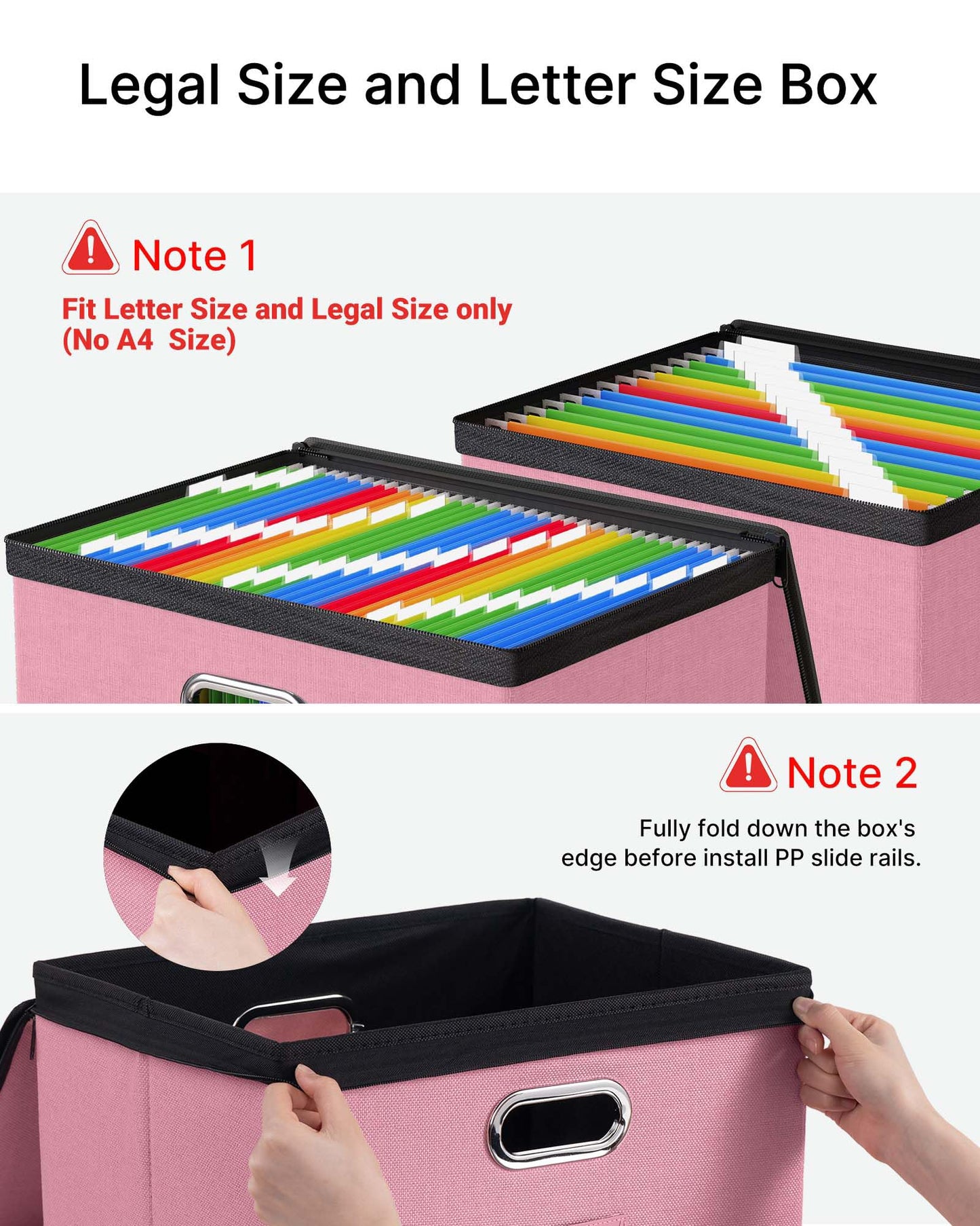 Oterri File Box Large 2-Pack Hanging Organizer for Letter/Legal-Size Folder