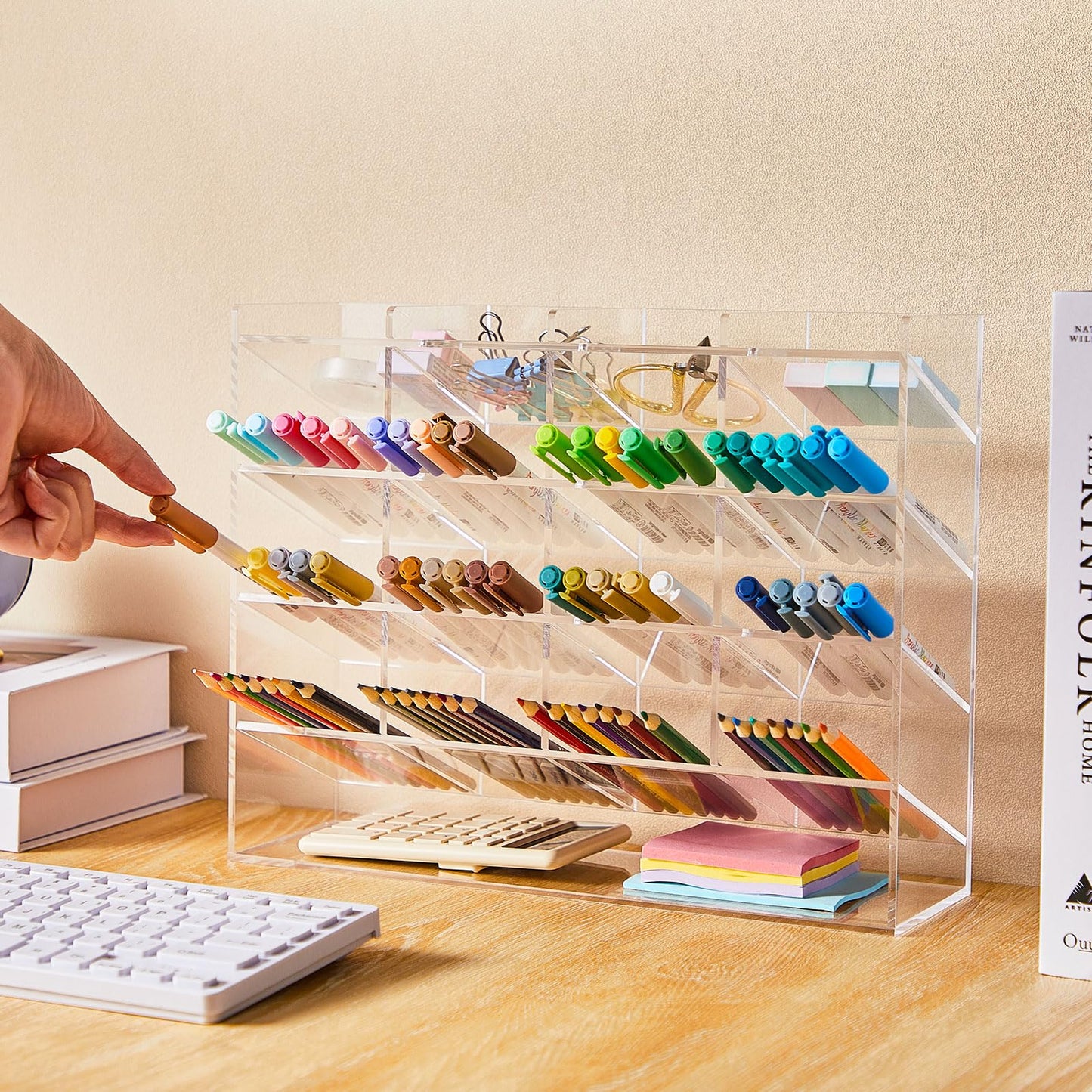 MotiMind Acrylic Pen and Marker Organizer for 200 Markers