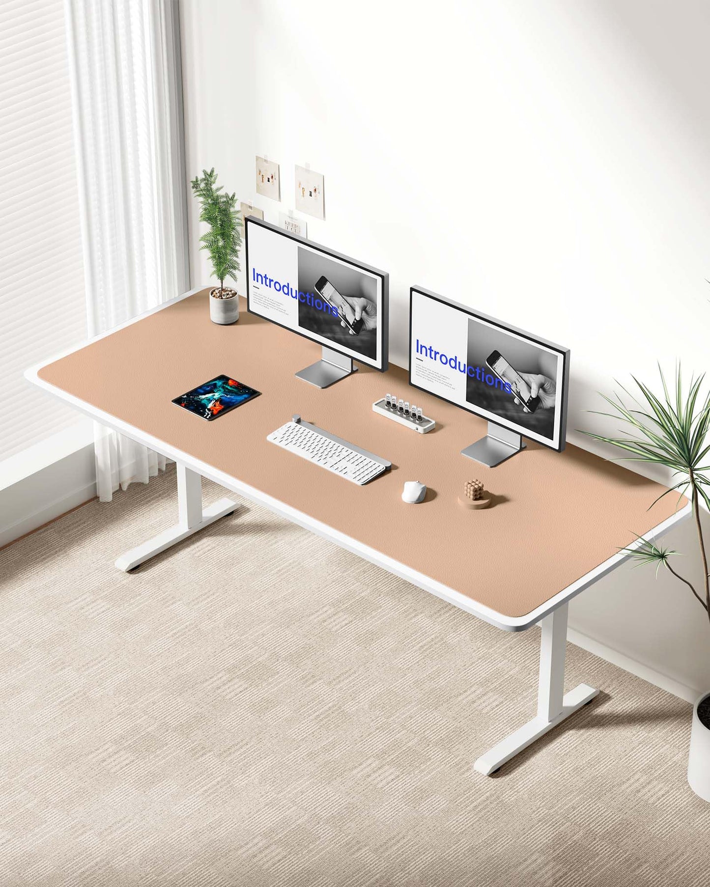 YSAGi Leather Desk Protector, Office Mat, Large Mouse Mat, Non-Slip PU Leather Blotter, Laptop Desk