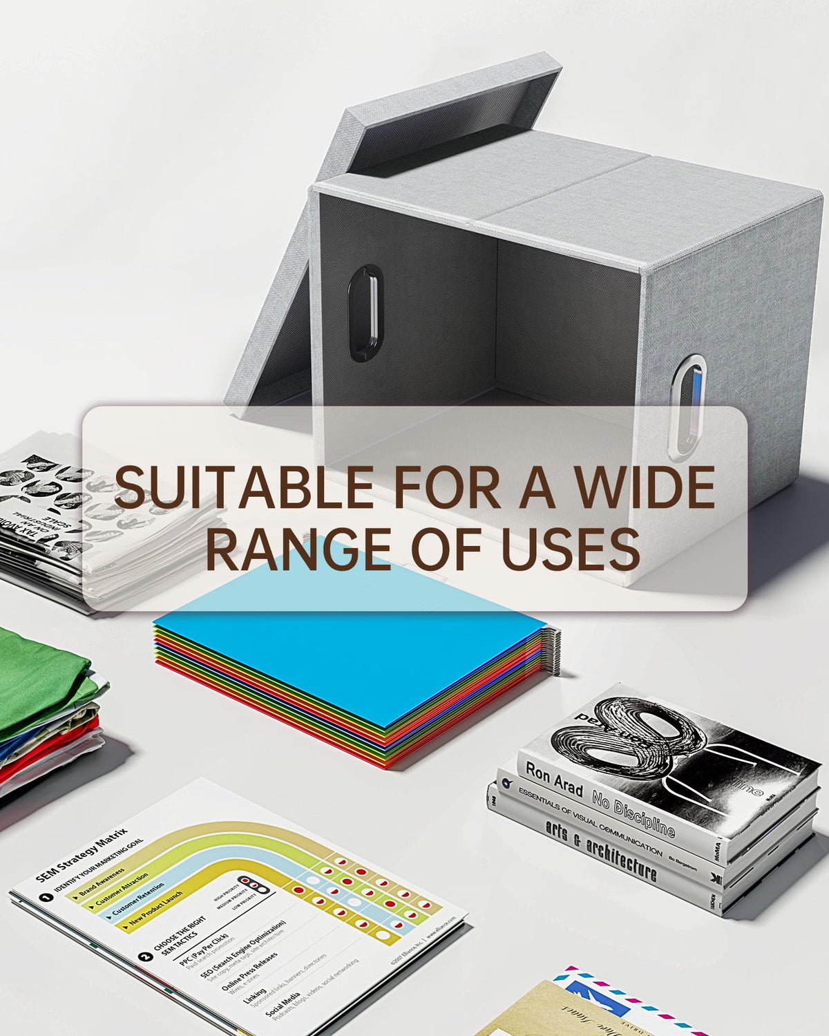 Oterri 2 Pack File Storage Organizer, Filing Box, Portable File Box with Lid, Fit for Letter/Legal