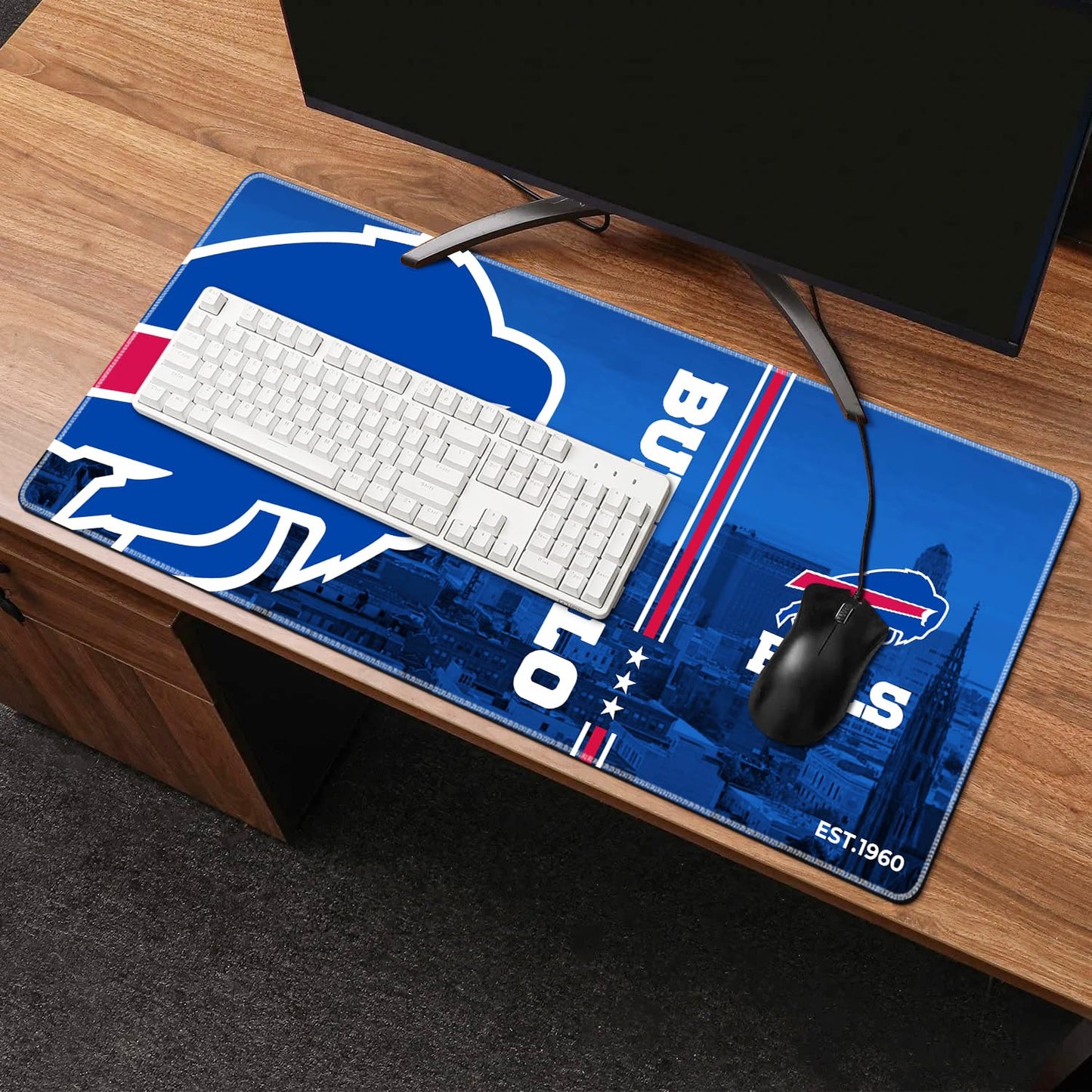 Large Stitched Edges Gaming Mouse Pad,31.5 X 13.8 Inch Mousepad for Laptop Computer Desktop