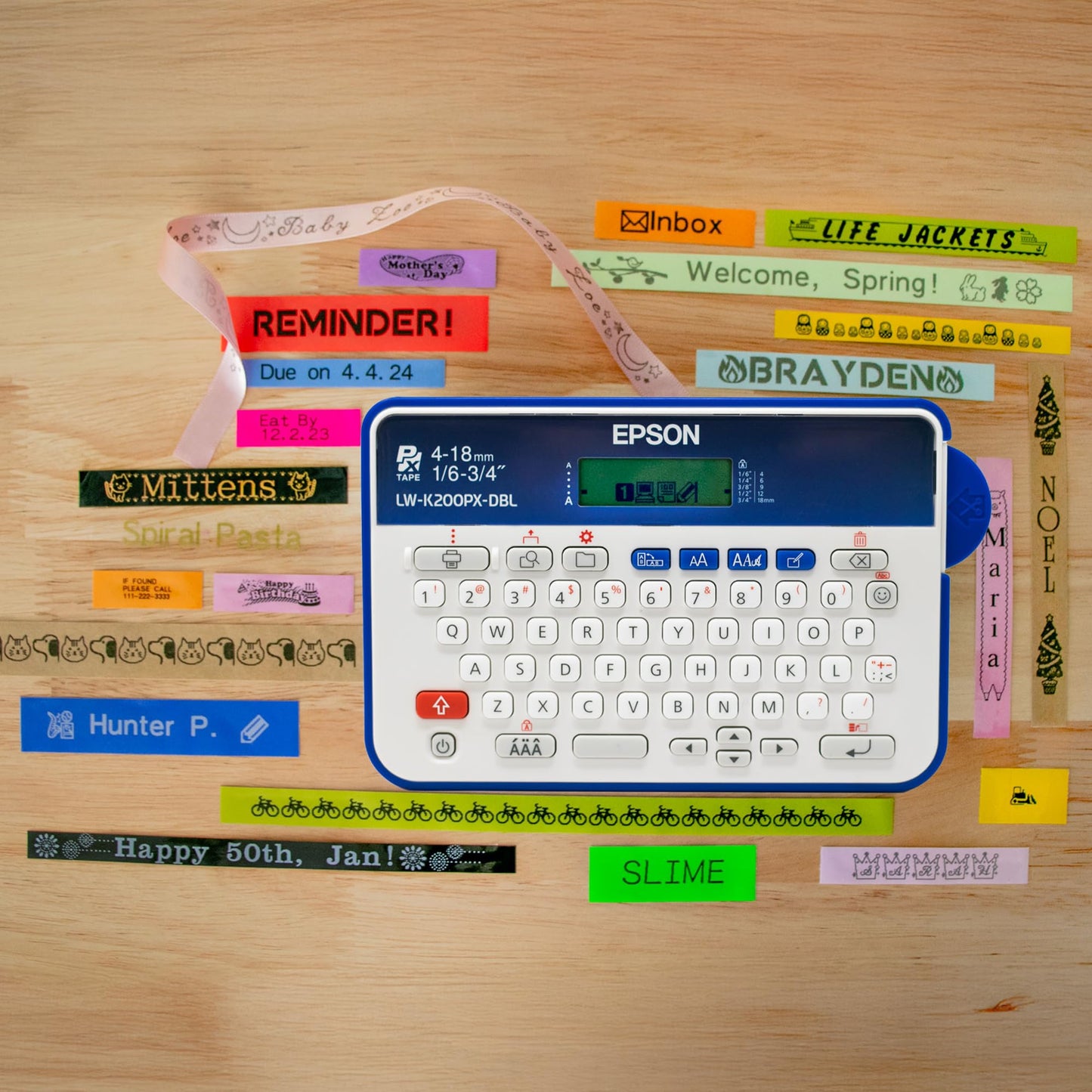 LABELWORKS Epson LW-K200PX-DBL Keyboard Label Maker - Dark Blue