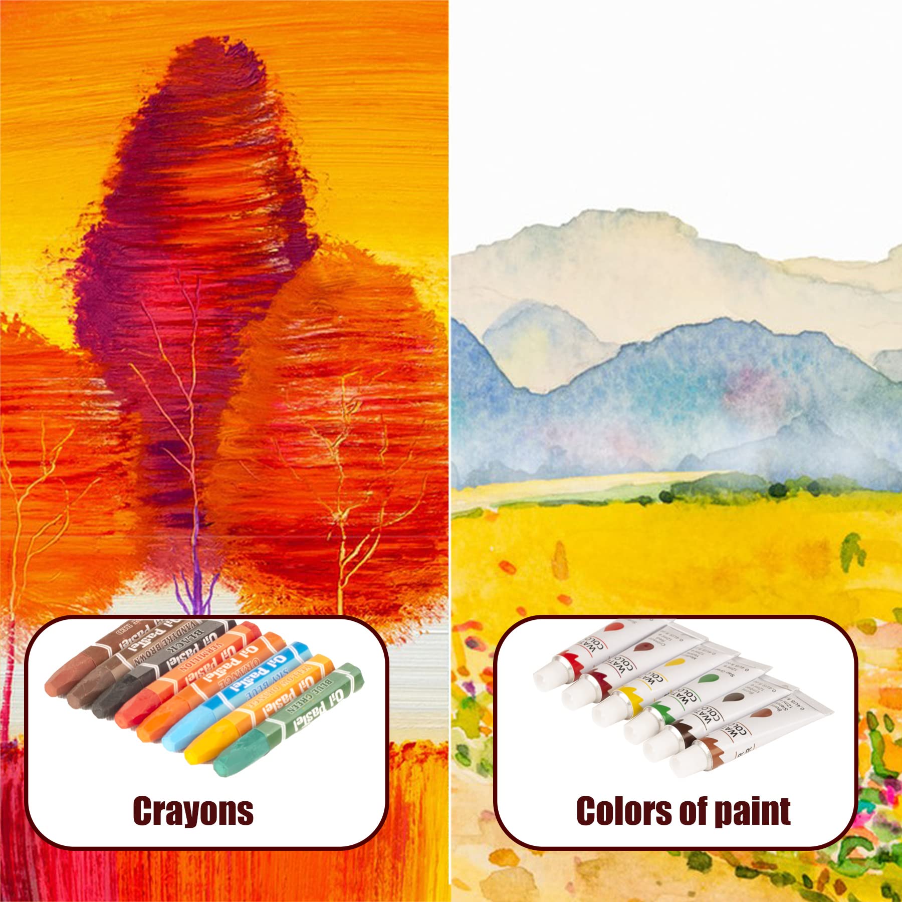 KINSPORY 168-Pack Art Supplies, Deluxe Wooden Art Set Crafts Drawing Painting Coloring Kit, 3 Pack