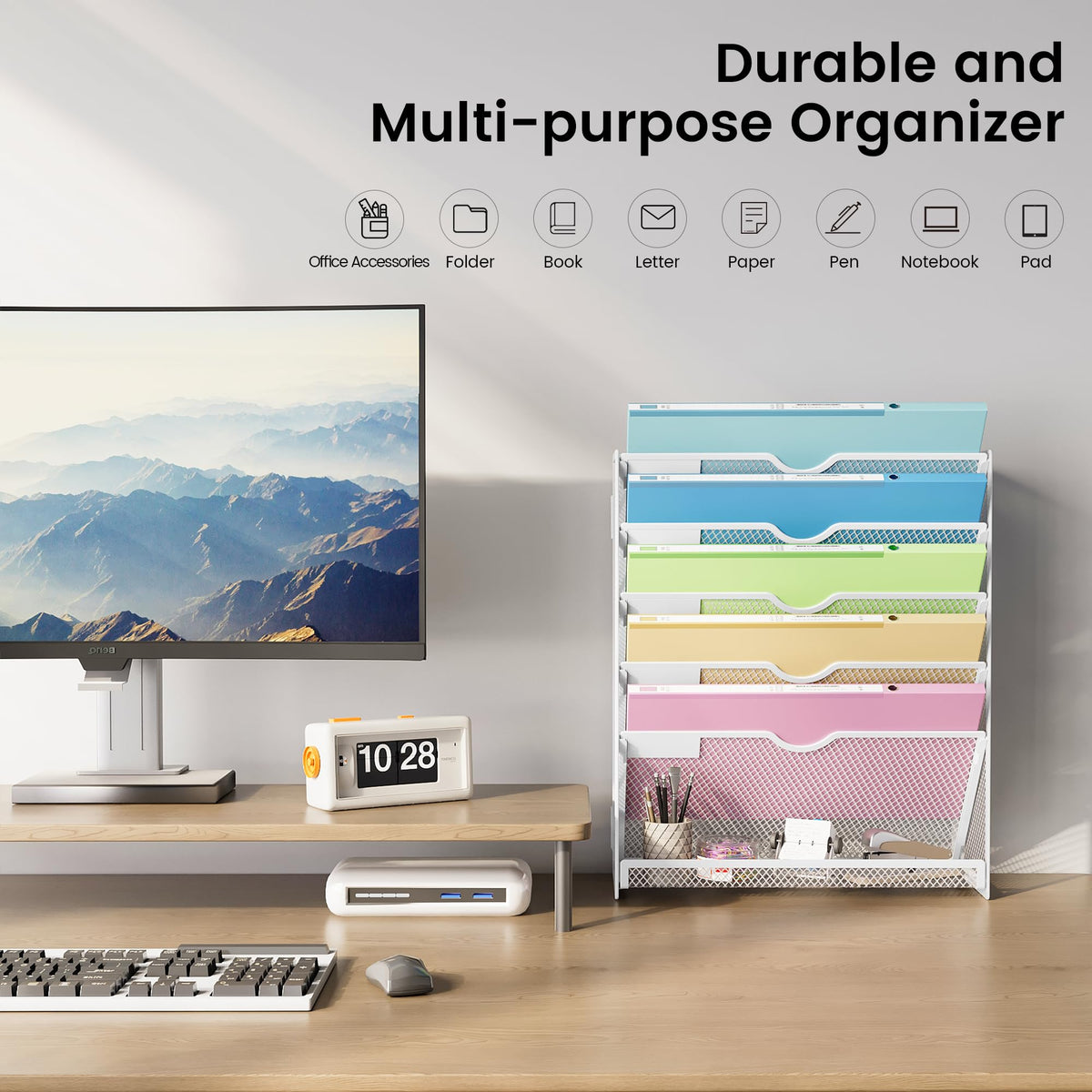 Kinkota Hanging Wall File Organizer 6-Tier Wall Mount Mail Organizer