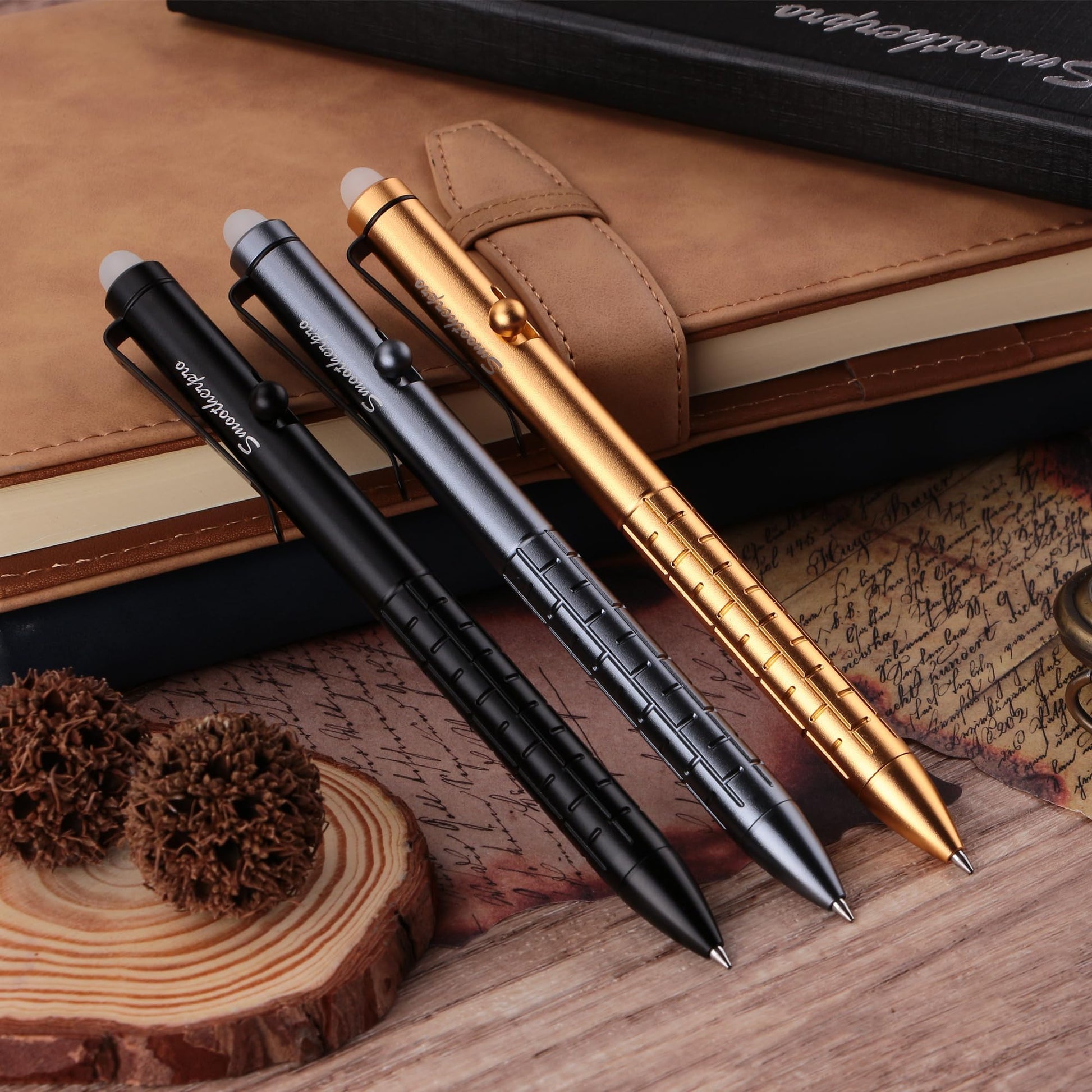 SMOOTHERPRO Aluminum Bolt Action Pen,Compatible with Pilot FriXion Refill