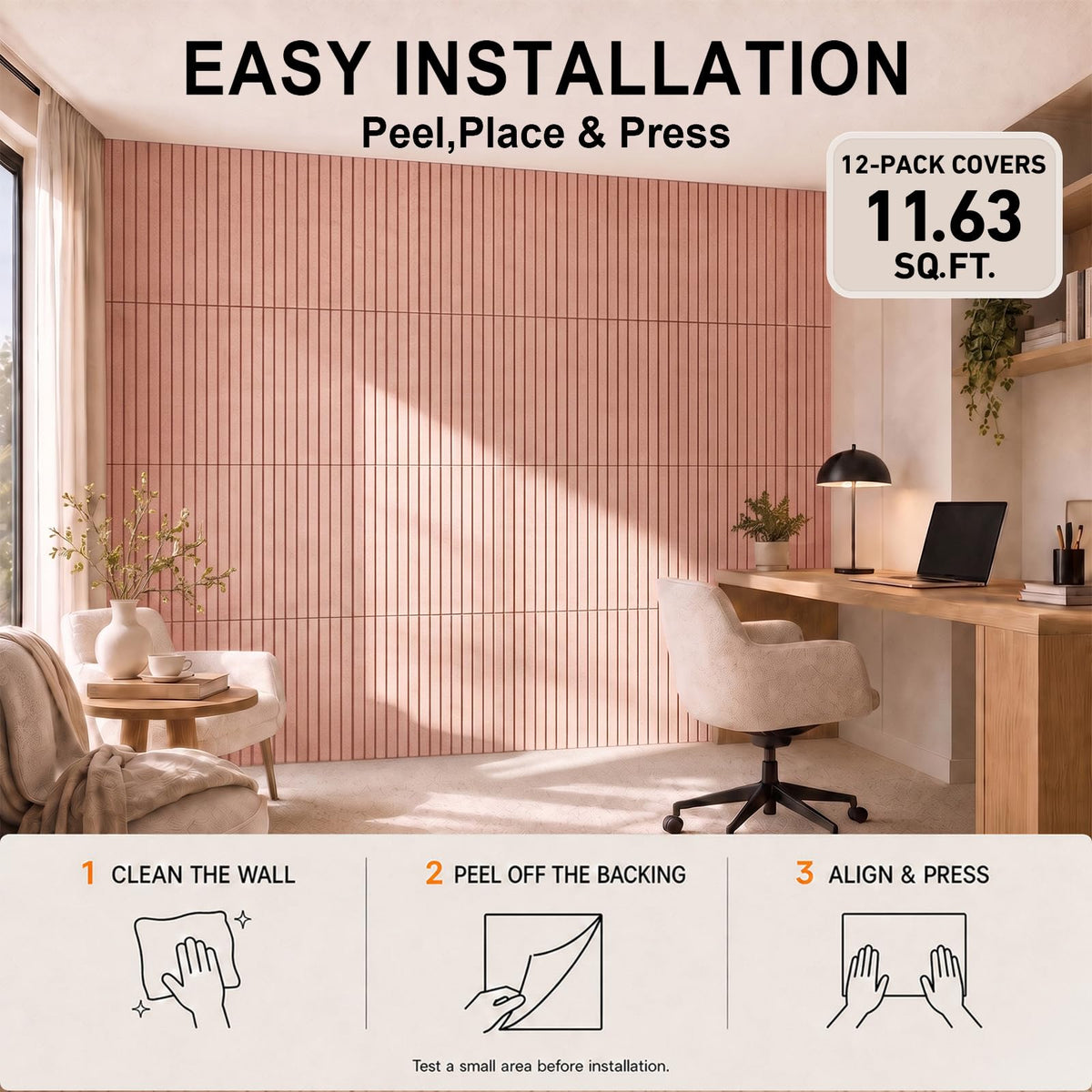 Baysola Stripe Felt Bulletin Board Tiles, Cork Board Alternative 48 x 36 in