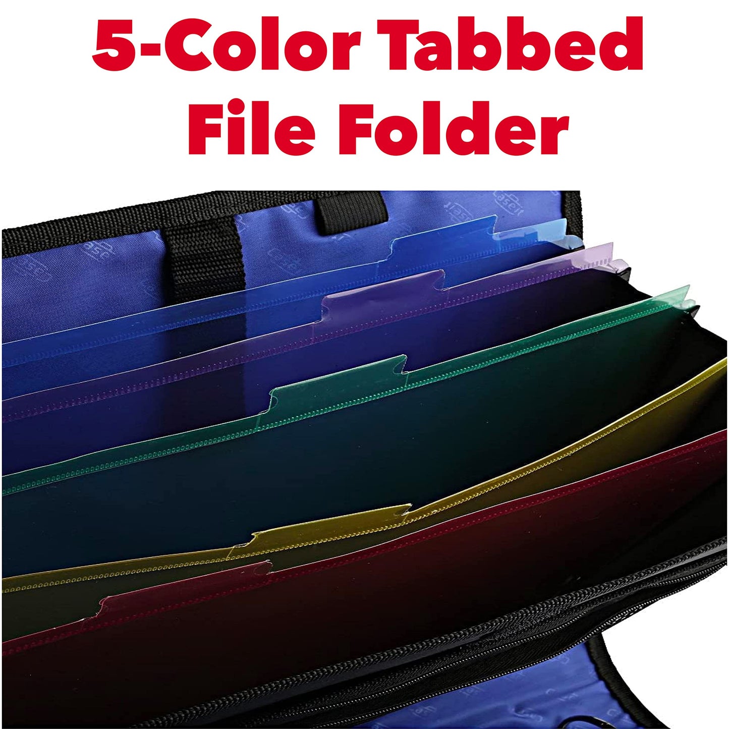 Case-it The Open Tab Secure Seal Binder - 2 Inch O-Rings - 5 Color Tab Expanding File Folder