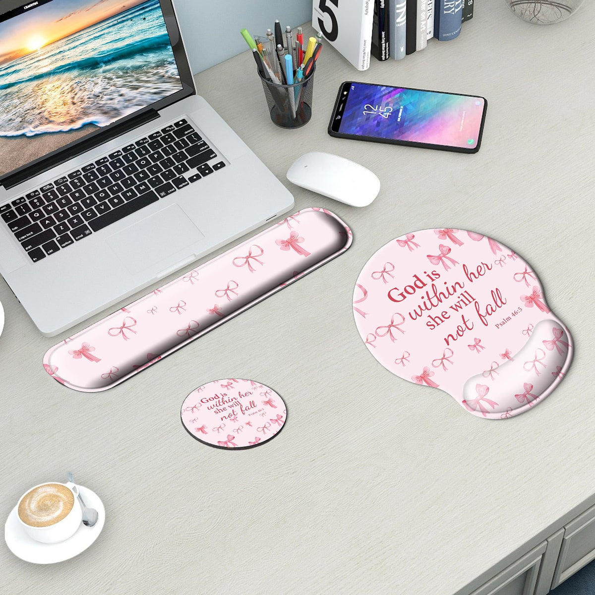 Wiabsi Mouse Pad and Keyboard Wrist Rest Support,Ergonomic Mouse Pad Set