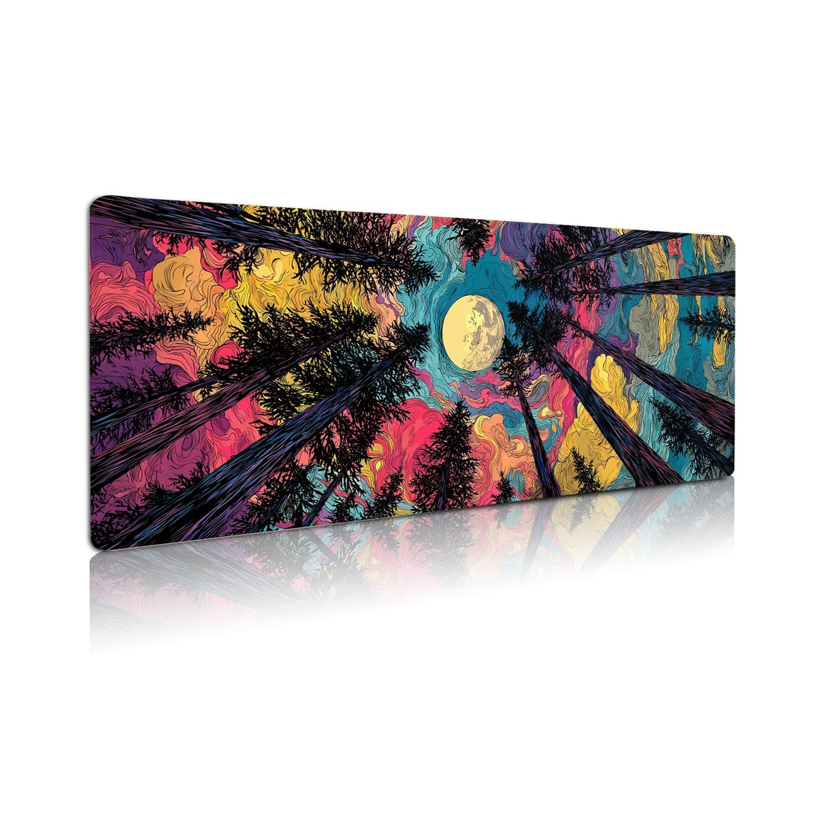 Extended Gaming Mouse Pad, Large Mouse Mat 3 mm Nature Rubber Base Mousepad with Stitched Edges