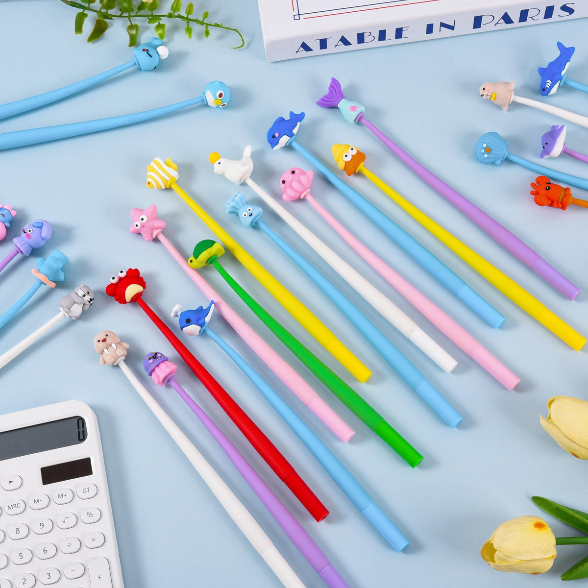 50 PCS Under the Sea Party Favor Stress Relief Bobblehead Pens Fun Cute Pen Fidget Pens Kawaii