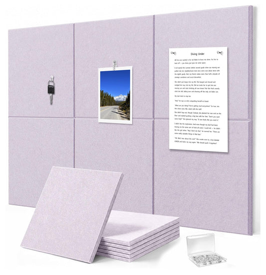 G Gamit Felt Wall Tiles Bulletin Board Large Cork Board Alternative 6 Pack 11.81”x11.81”x0.47” Felt
