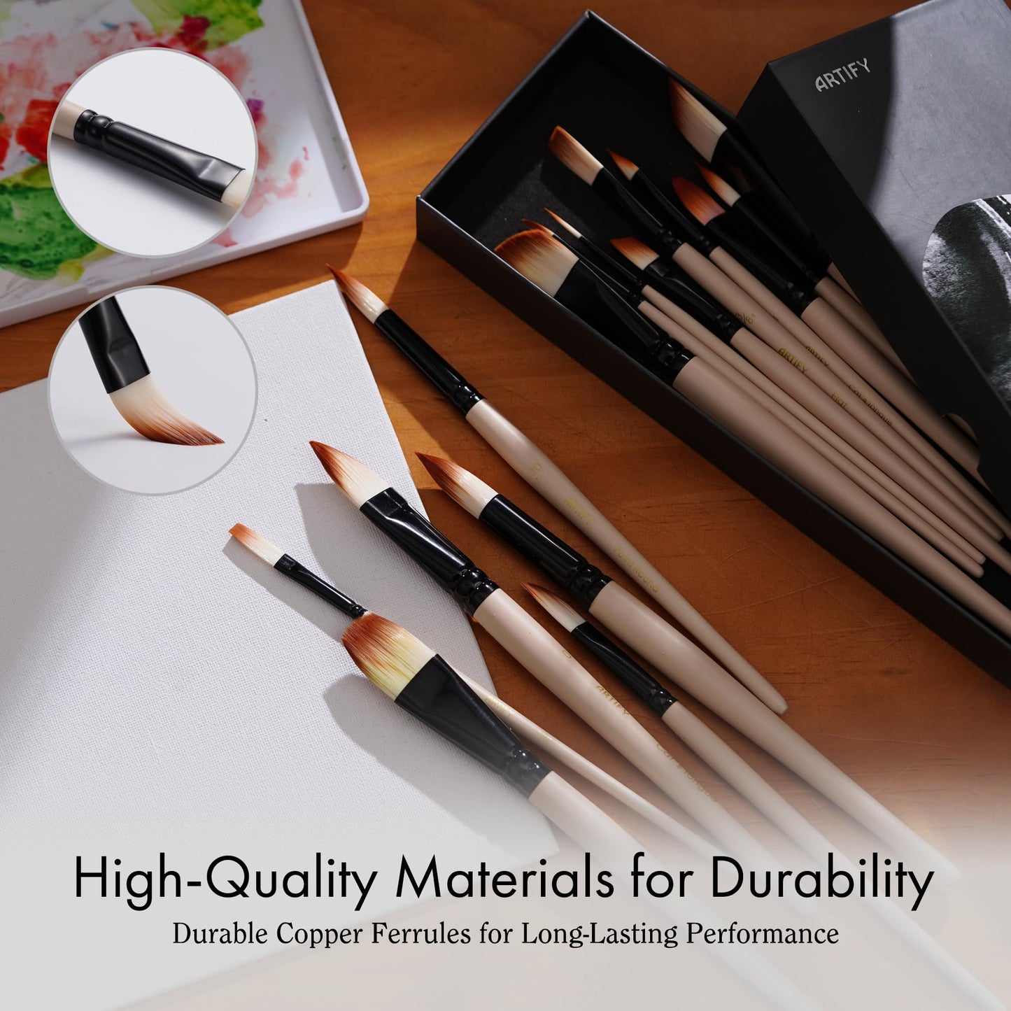 ARTIFY Watercolor Brush Set, 17 Pcs Professional Paint Brushes with Case for Beginners and Artists