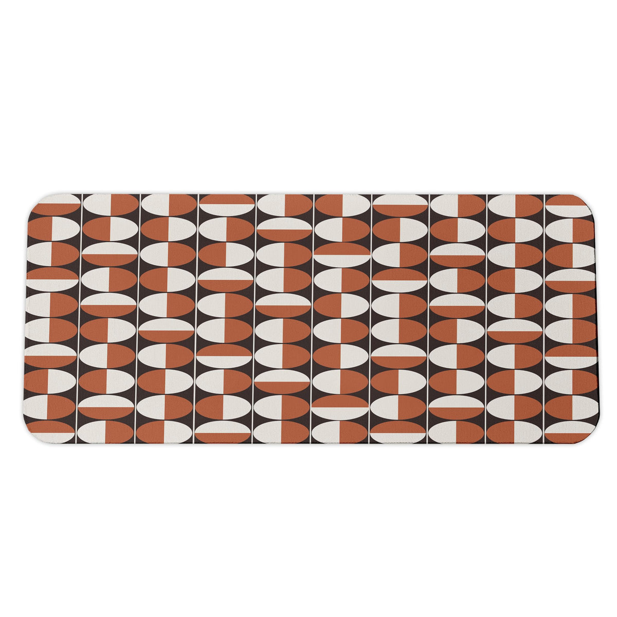 Ambesonne Mid Century Computer Mouse Pad, Repeating Bicolor Circles in Vertical Order with Varying