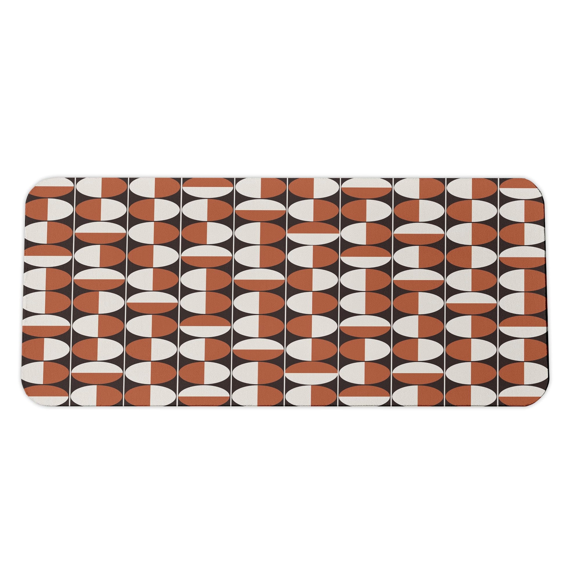 Ambesonne Mid Century Computer Mouse Pad, Repeating Bicolor Circles in Vertical Order with Varying