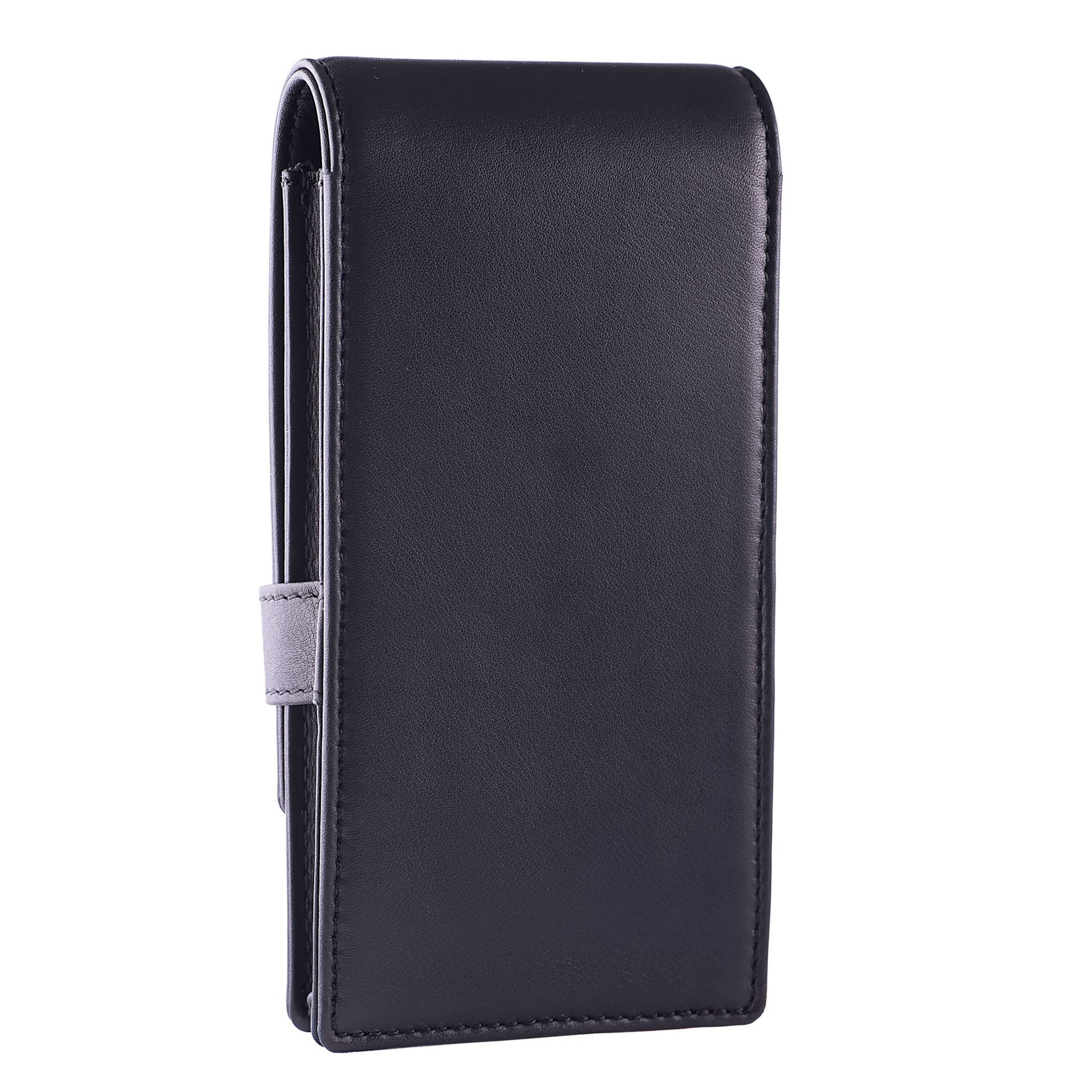 DiLoro Leather Quad Pen Case Pencil Pouch Holder for Four Fountain Ballpoint Rollerball Pens and