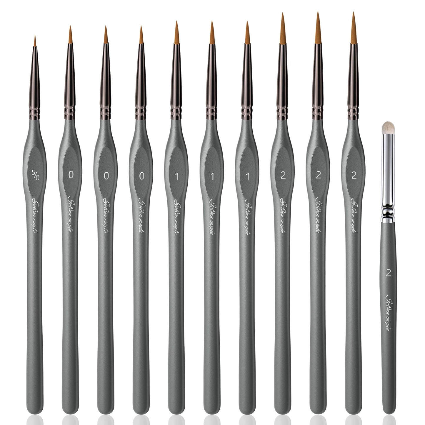 Golden Maple Miniature Paint Brushes Drybrush-10pcs Model Detail Paint Brush Set, Small Fine tip