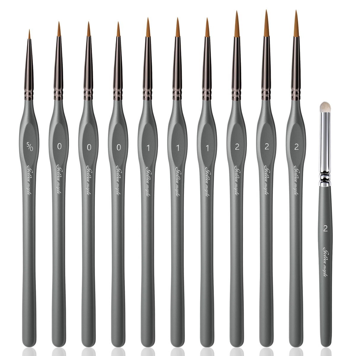 Golden Maple Miniature Paint Brushes Drybrush-10pcs Model Detail Paint Brush Set, Small Fine tip