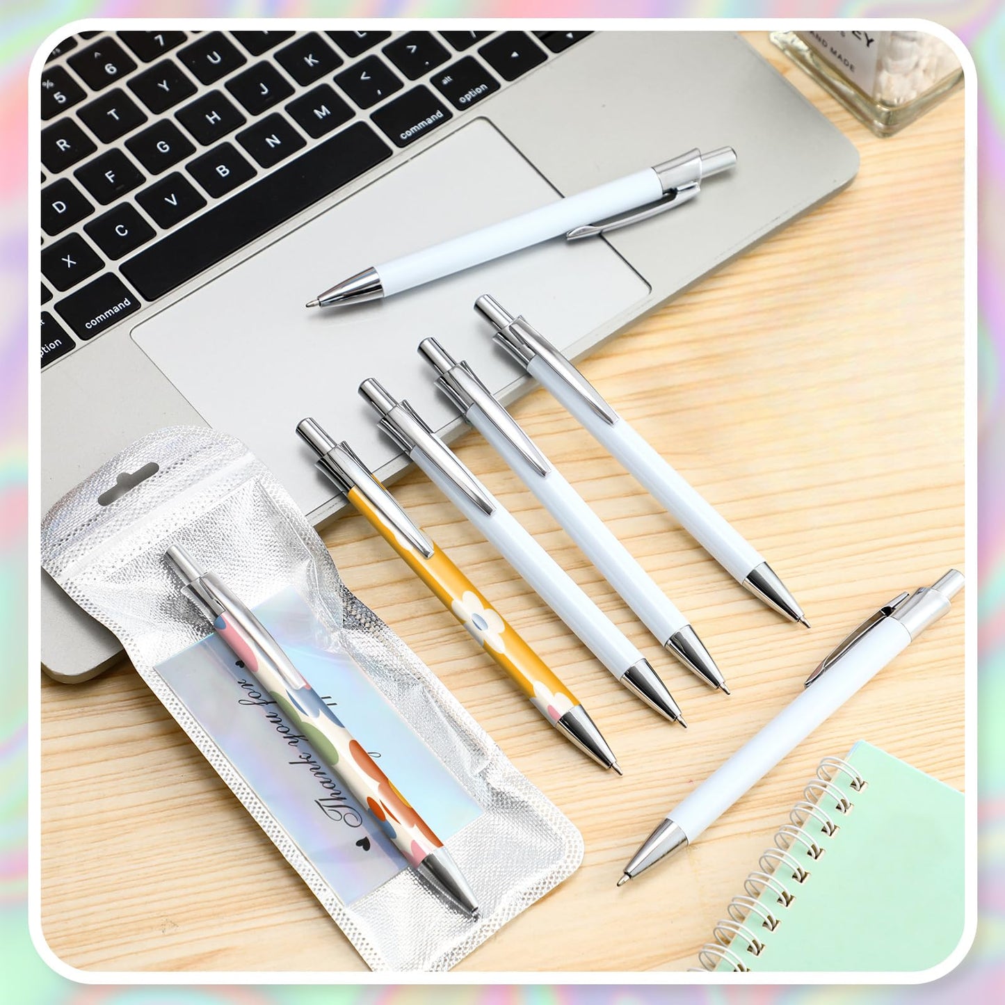 Yexiya 60pcs Sublimation Blank Pens Heat Transfer DIY Kit Shrink Bags