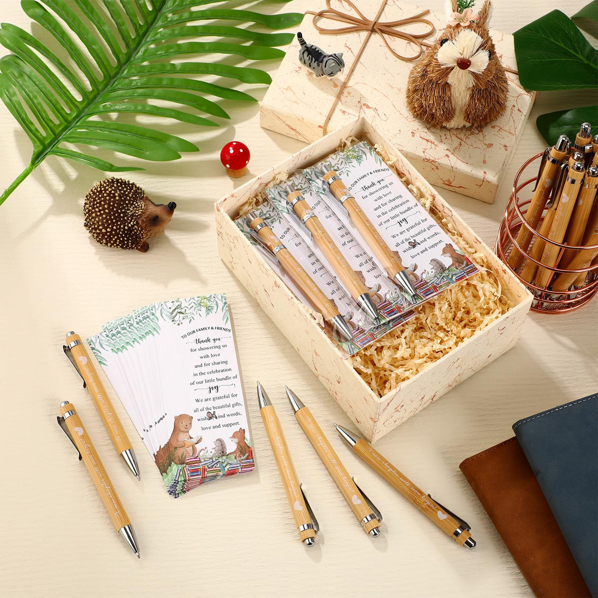Spakon 36 Sets New Chapter Baby Shower Favor Pens with Thank You Bookmark