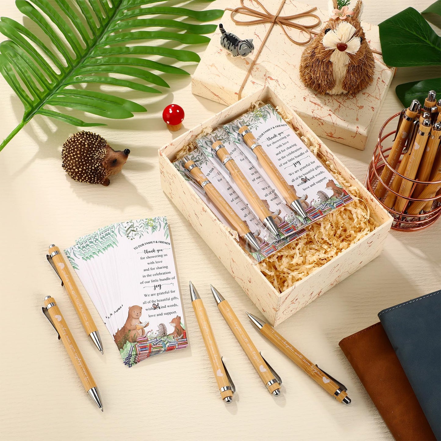 Spakon 50 Sets New Chapter Baby Shower Favor Pens with Thank You Bookmark