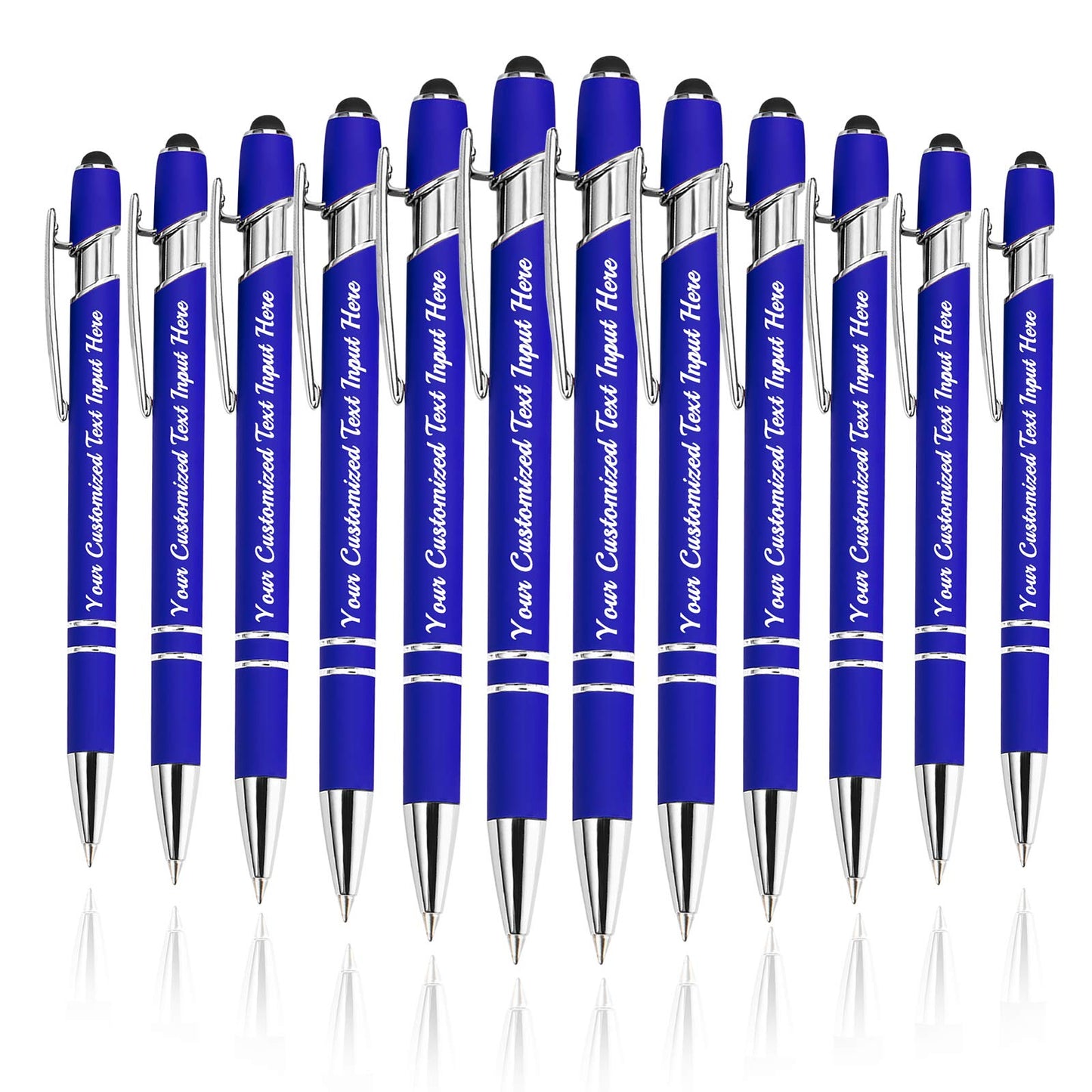 Betenshtresk Personalized Ballpoint Pen 12pcs, Custom Pens Free Engraved Bulk with Name Logo, Soft