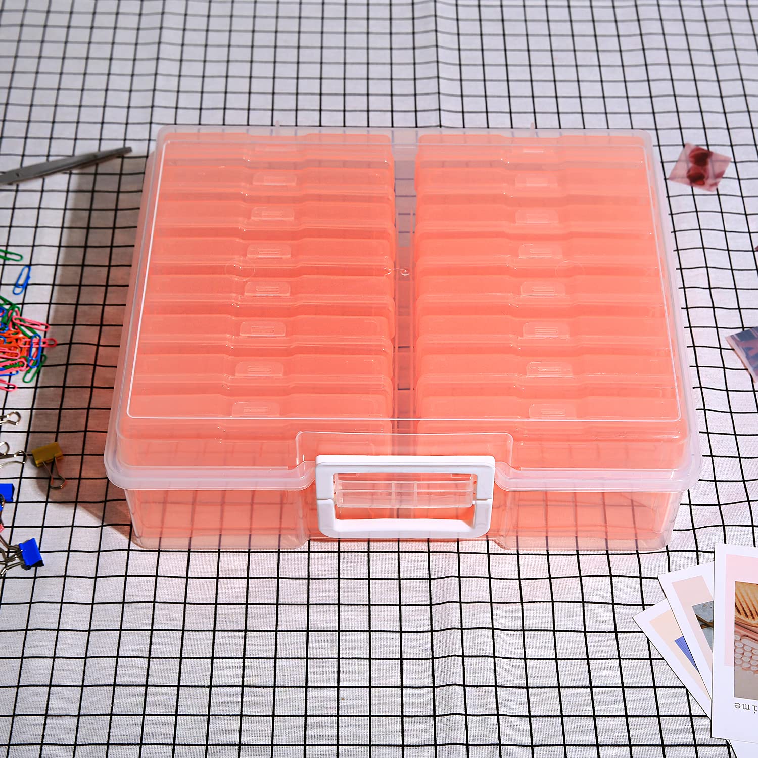 Naivees 4" x 6" Photo Storage Case with Handle, 16 Inner Photo Organizer Keeper, Extra Large