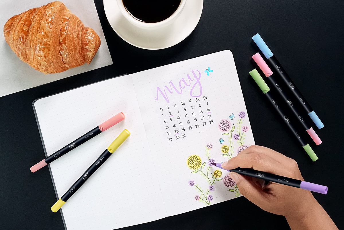 BIC Intensity 2-in-1 Colour Changing Pen Set with Dual Brush and Dual Tip Highlighter Pens - 3