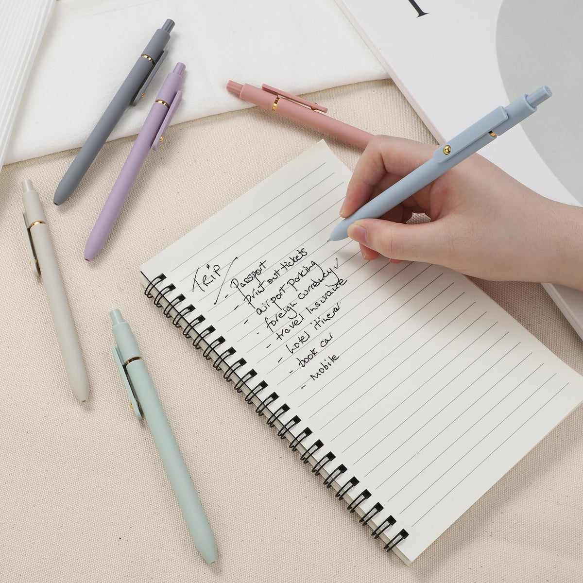 FIOVER 12Pcs Gel Pens, 0.7mm Medium Point Smooth Writing Pen for Journaling
