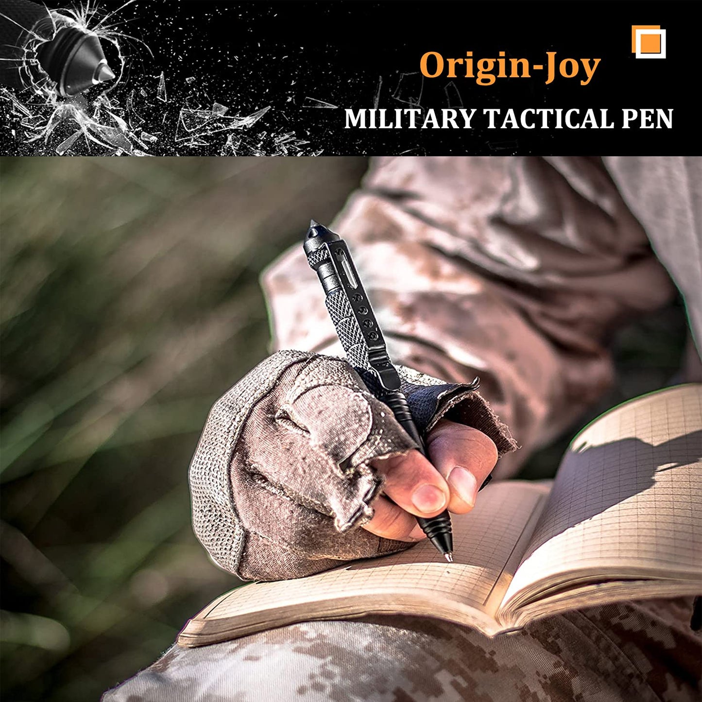 Origin-Joy 4 Pack Tungsten Steel Military Tactical Pen Set, Multifunctional EDC Self Defense Pen