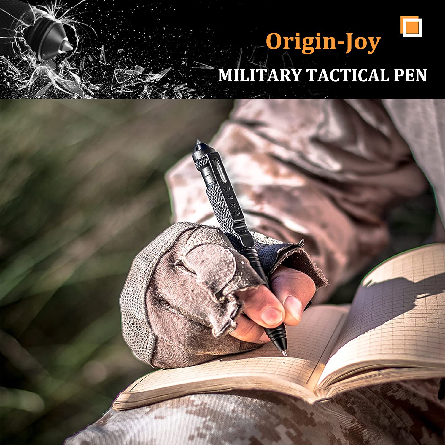 Origin-Joy 5 Pack Tungsten Steel Military Tactical Pen Set, Multifunctional EDC Self Defense Pen