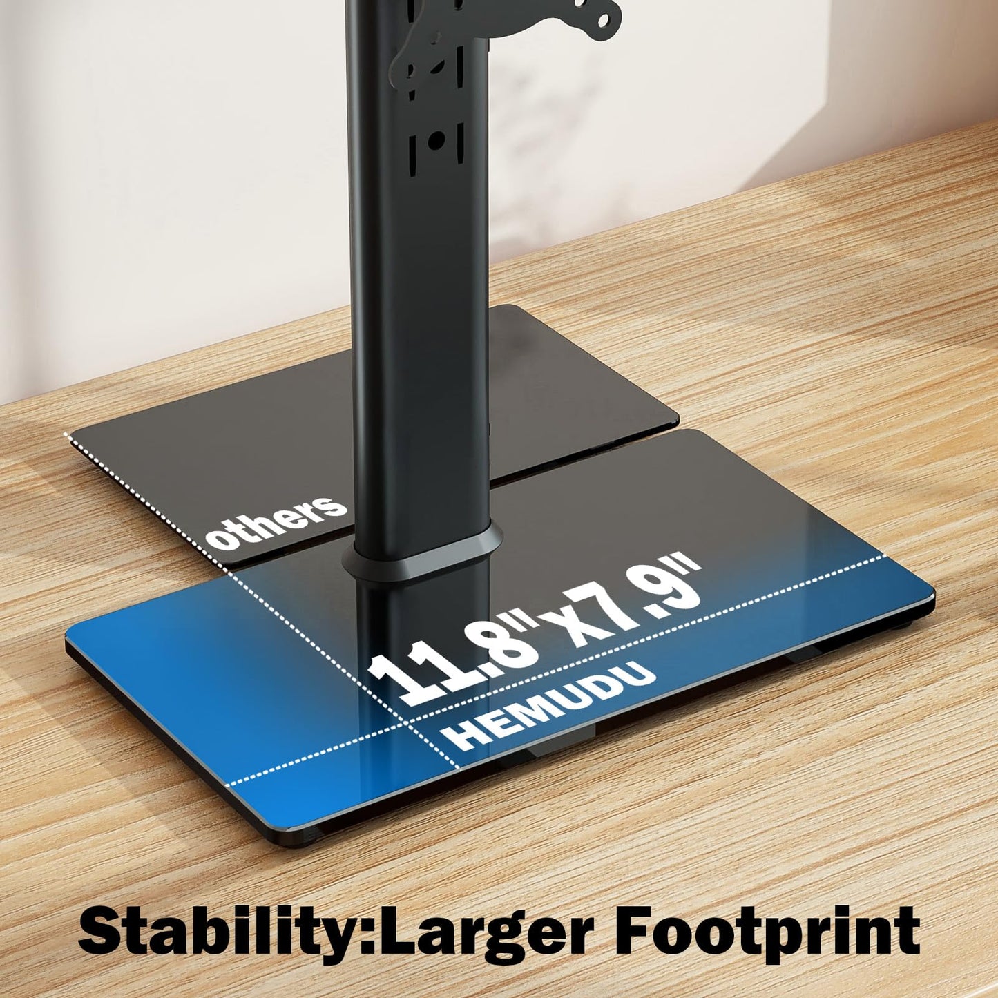 Single LCD Computer Monitor Free-Standing Desk Stand Mount Riser for 13 inch to 32 inch screen with