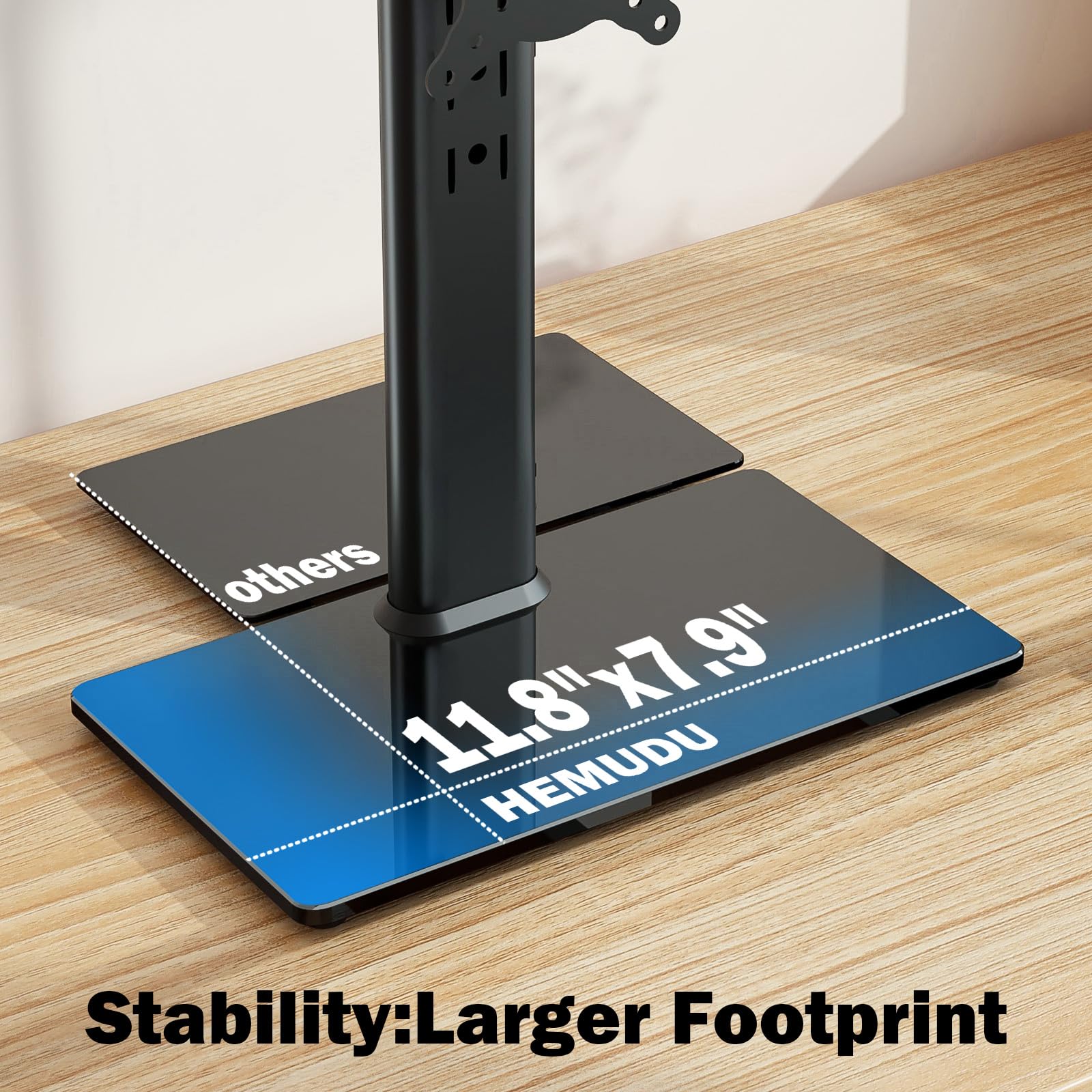 Single LCD Computer Monitor Free-Standing Desk Stand Mount Riser for 13 inch to 32 inch screen with