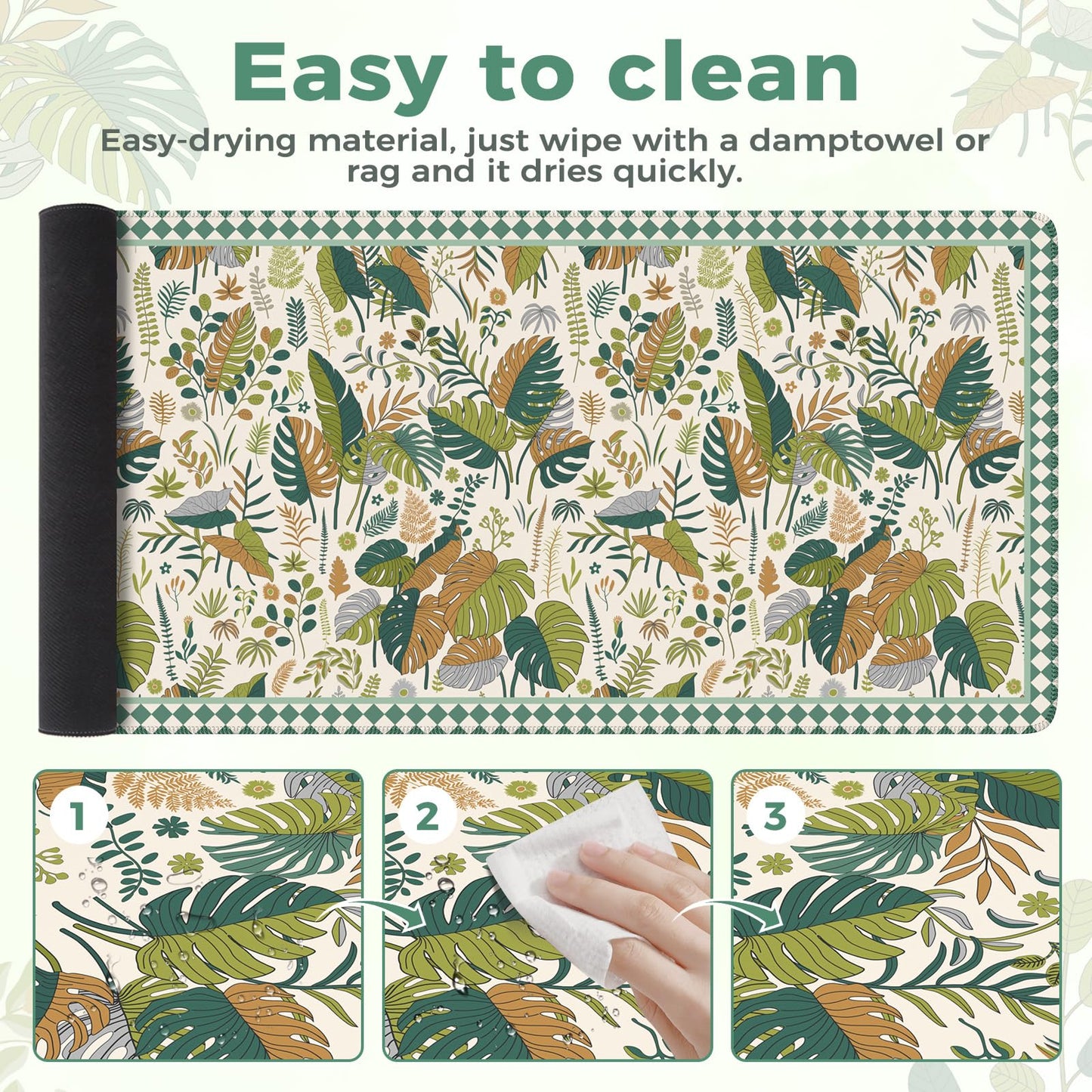 iCasso Large Desk Pad, Aesthetic Computer Mouse Pad for Desktop,Tropical