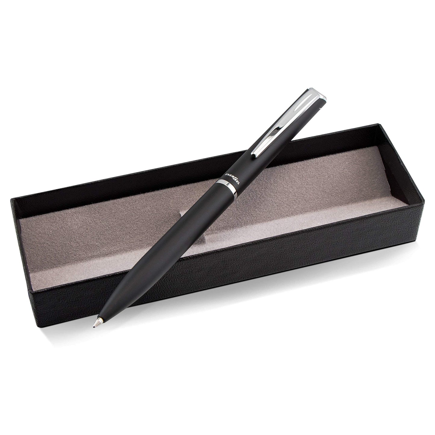Pentel EnerGel Style Gel Pen, (0.7mm) Medium Line, Black Barrel, Black Ink, Gift Box w/Belly Band