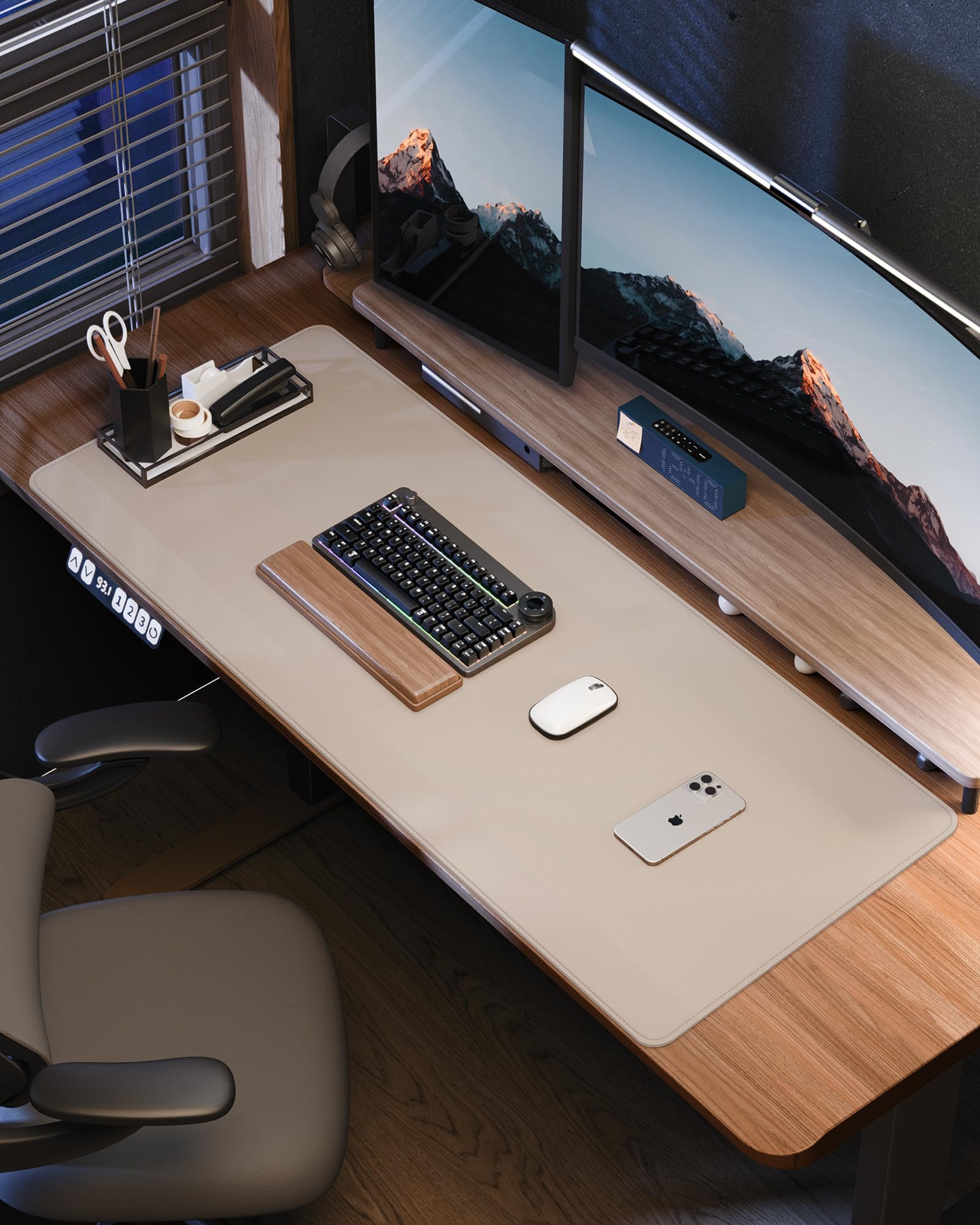 AFIING Extra Large Desk Mat - 55"x 17" Non-Slip Desk Pad for Office and Home - Ideal for Large
