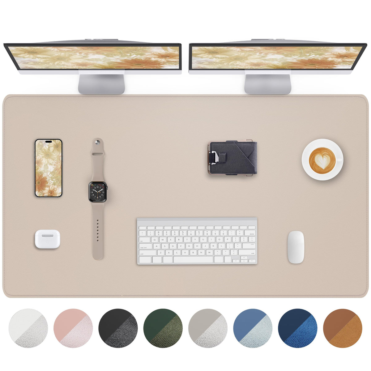 AFIING Extra Large Desk Mat - 48"x 24" Non-Slip PU Leather Desk Pad for Office and Home - Ideal for