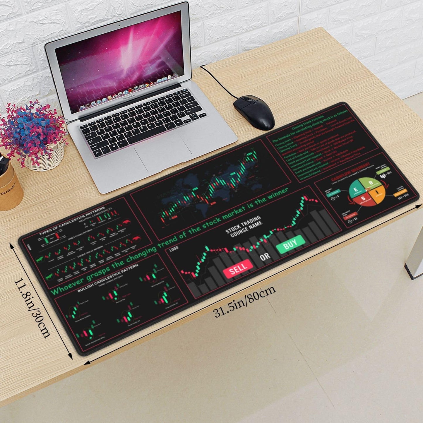Sigouyinei Extra Large Desk Pad 31.5x12in Office Gaming Non-Slip Mouse Pad