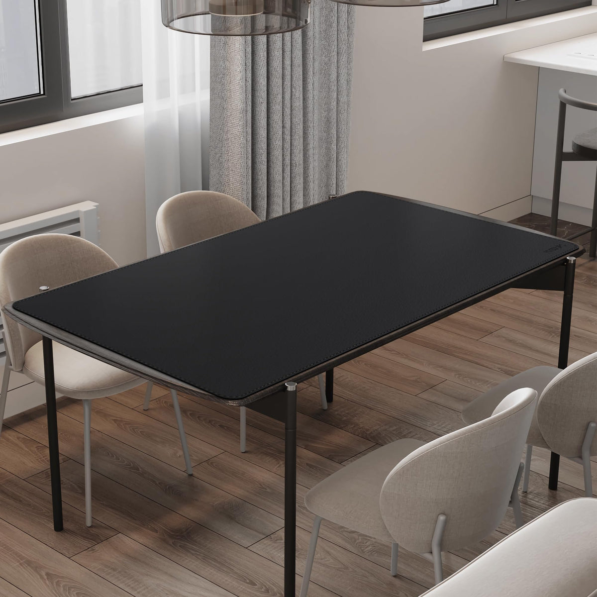Mydours Giant Desk Mat, 63 x 28-inch Extended PU Leather Desk Pad, (Black)