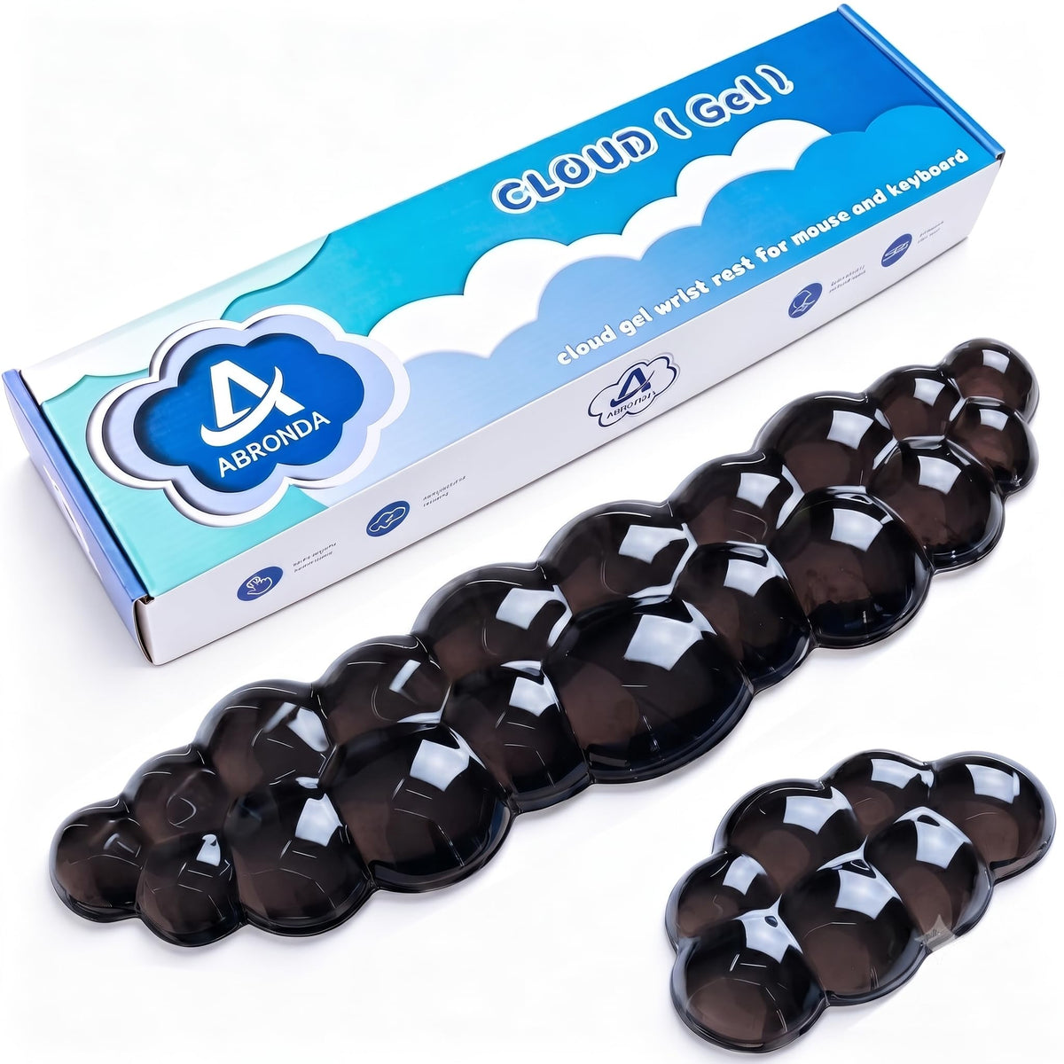 ABRONDA Gel Cloud Keyboard & Mouse Wrist Rest Set - Cloud Keyboard Wrist Rest Pad & Mouse Support
