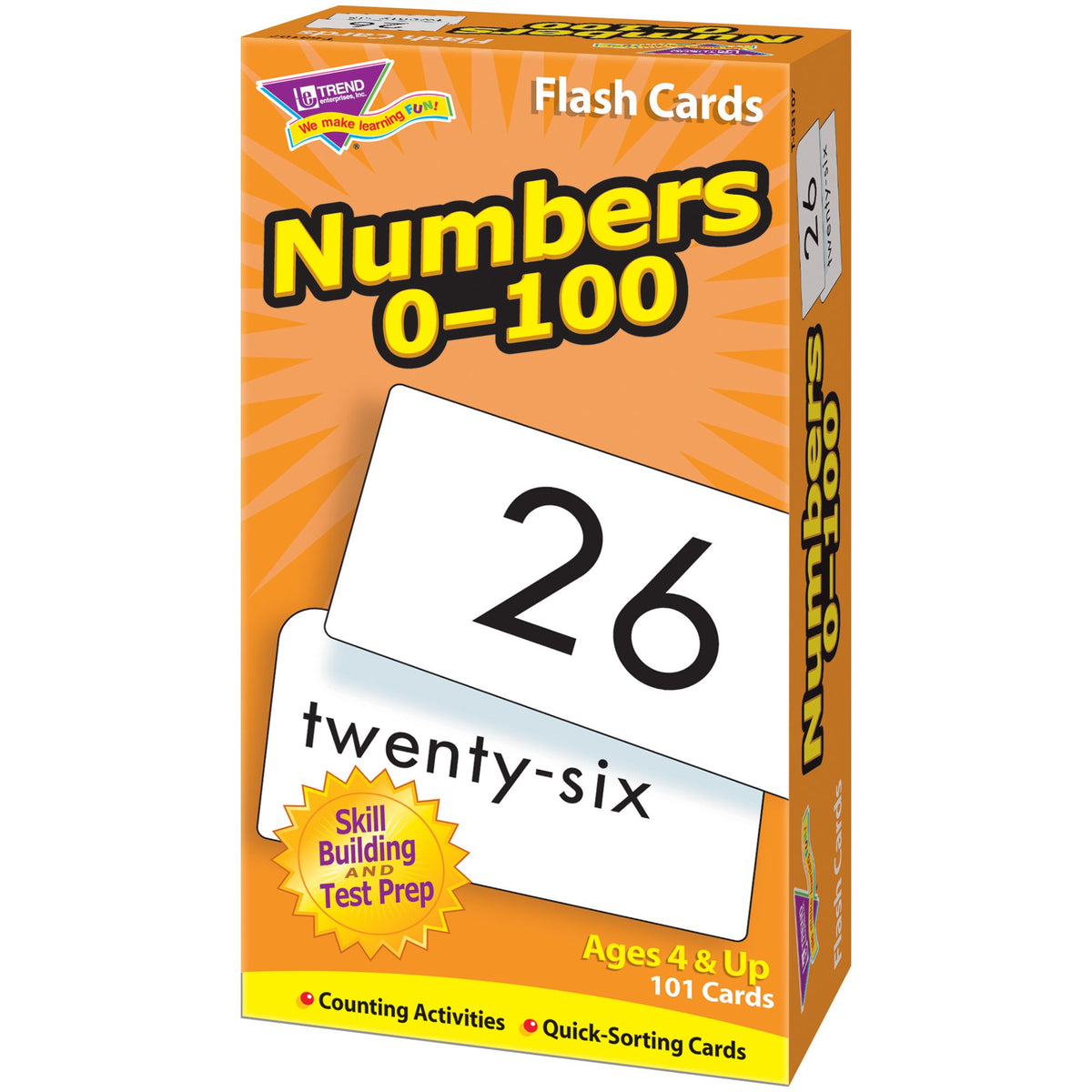 Trend Enterprises Numbers 0-100 Skill Drill Flash Cards, 101 Math Cards