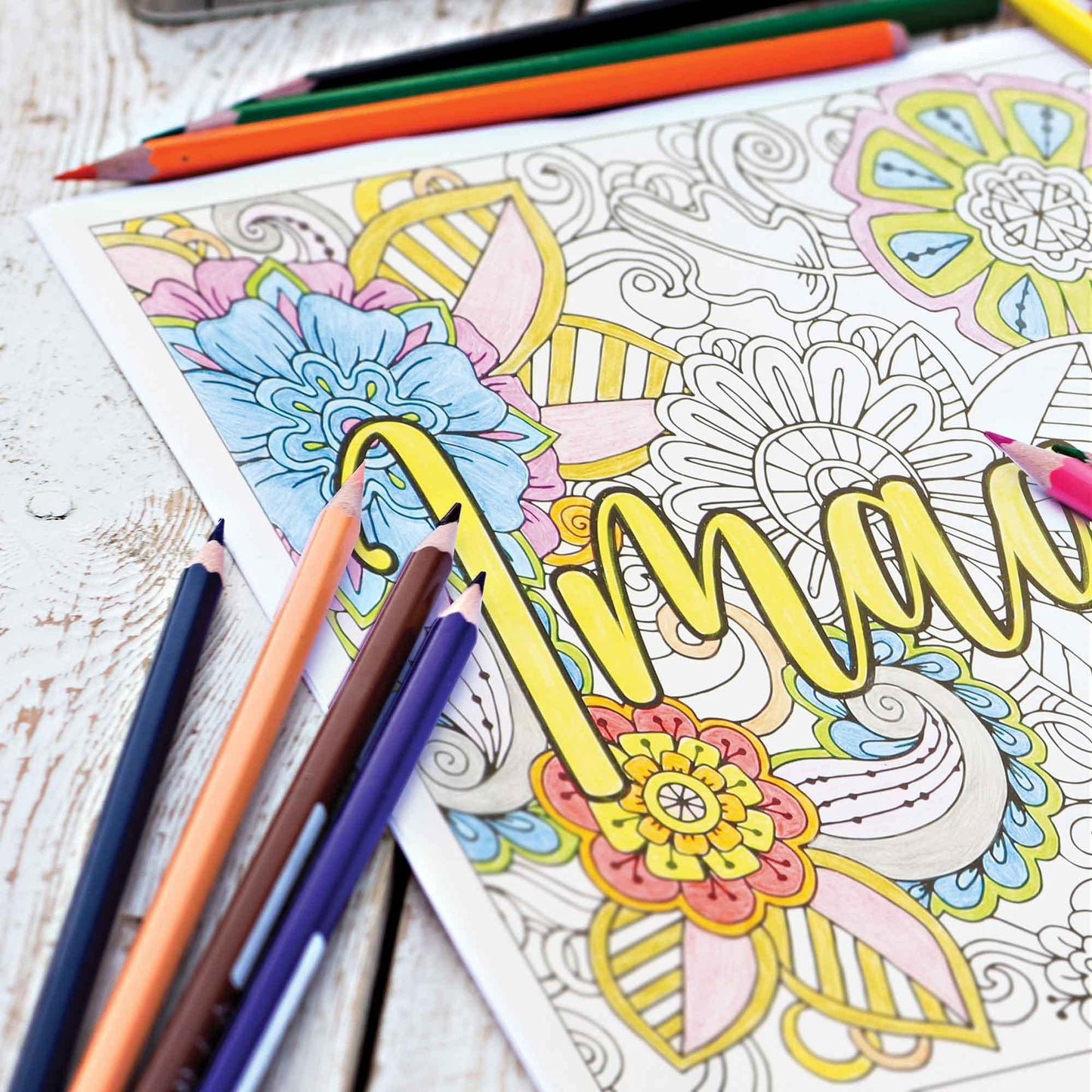 Pun Labs Timeless Music Art Set, 12 Pencils with 10 Fun Coloring Pages